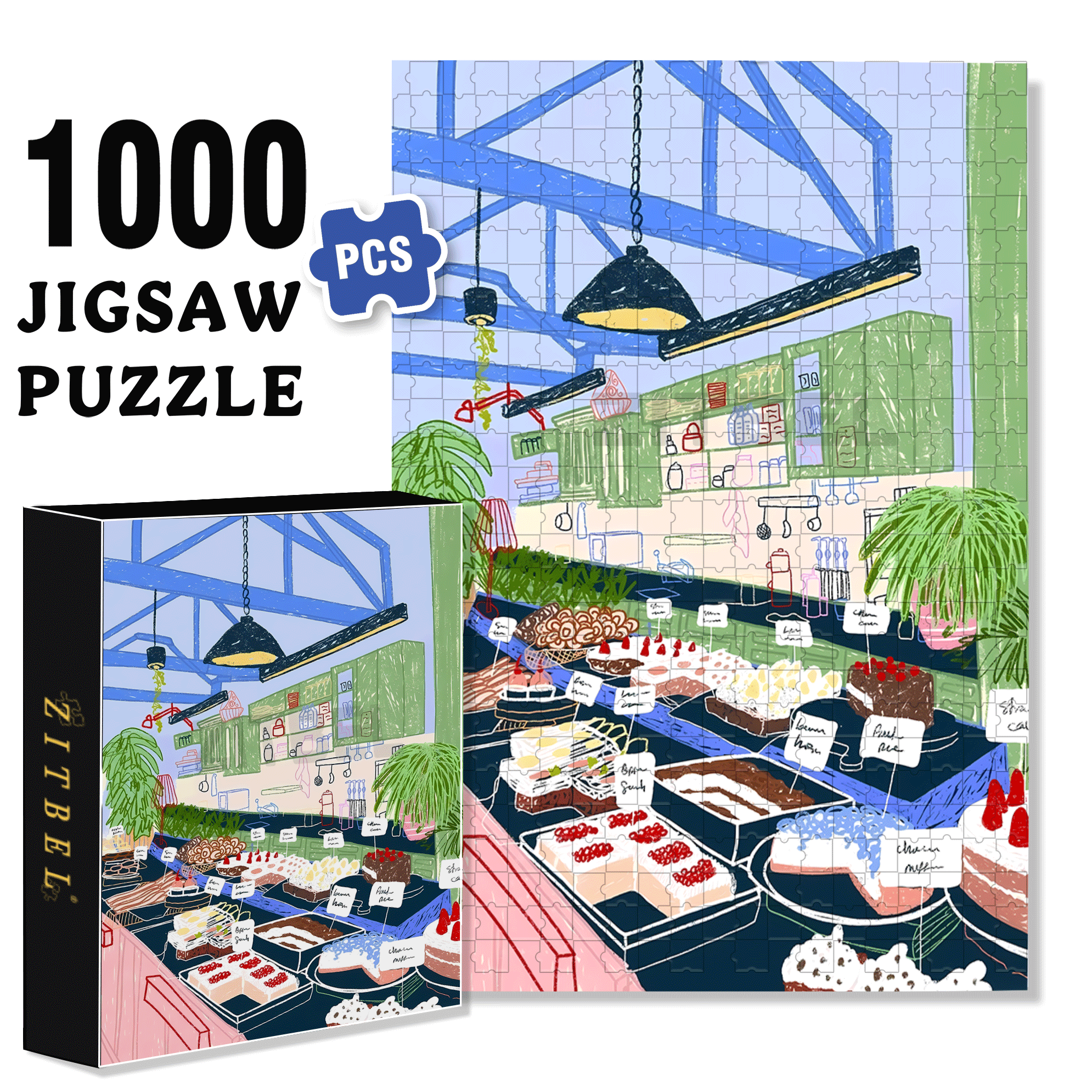 Touchable Slow Life 2 500pcs/1000pcs Jigsaw Puzzle, Scratch-Resistant, Interactive Family Game & Brain-Boosting DIY Decor, Perfect for Halloween, Christmas & New Year Gifts, Family Puzzle Game