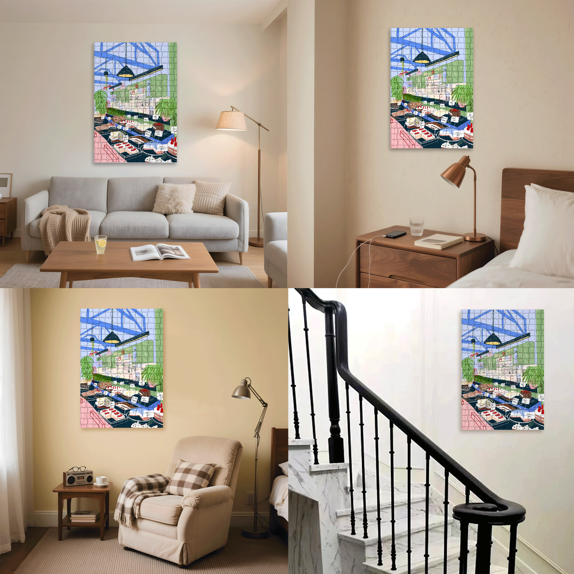 Touchable Slow Life 2 500pcs/1000pcs Jigsaw Puzzle, Scratch-Resistant, Interactive Family Game & Brain-Boosting DIY Decor, Perfect for Halloween, Christmas & New Year Gifts, Family Puzzle Game