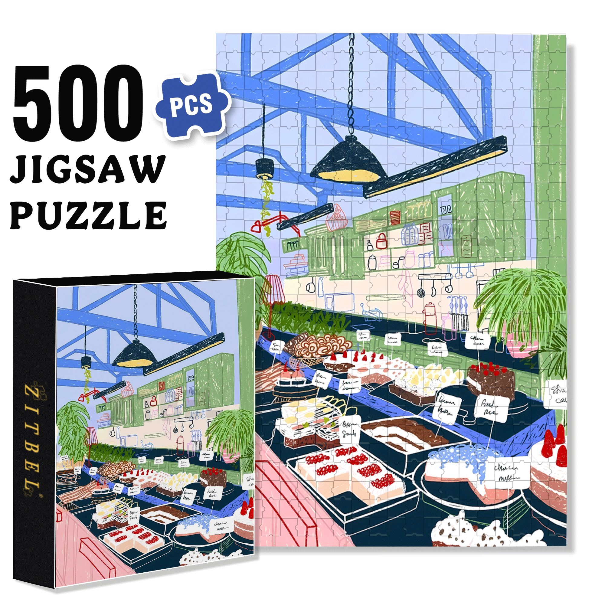Touchable Slow Life 2 500pcs/1000pcs Jigsaw Puzzle, Scratch-Resistant, Interactive Family Game & Brain-Boosting DIY Decor, Perfect for Halloween, Christmas & New Year Gifts, Family Puzzle Game