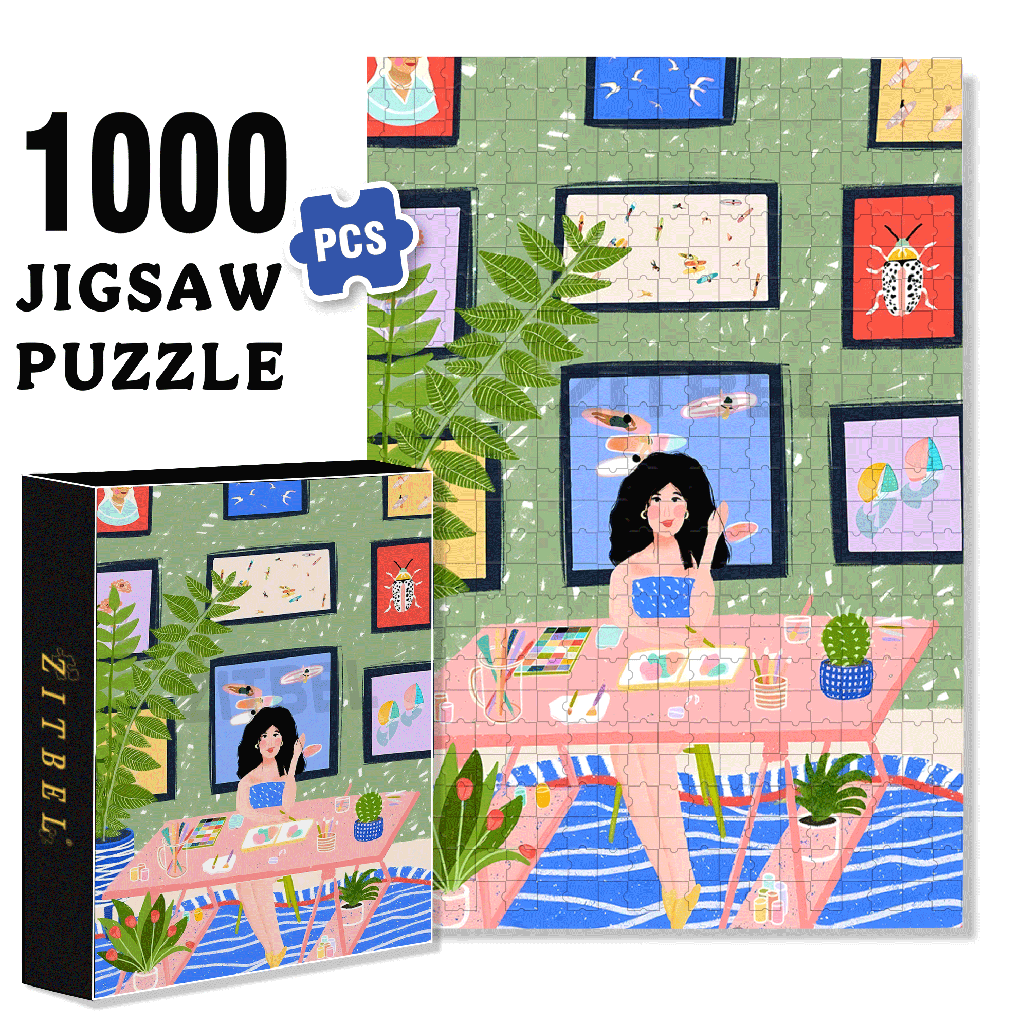 Touchable Slow Life 3 500pcs/1000pcs Jigsaw Puzzle, Scratch-Resistant, Interactive Family Game & Brain-Boosting DIY Decor, Perfect for Halloween, Christmas & New Year Gifts, Family Puzzle Game