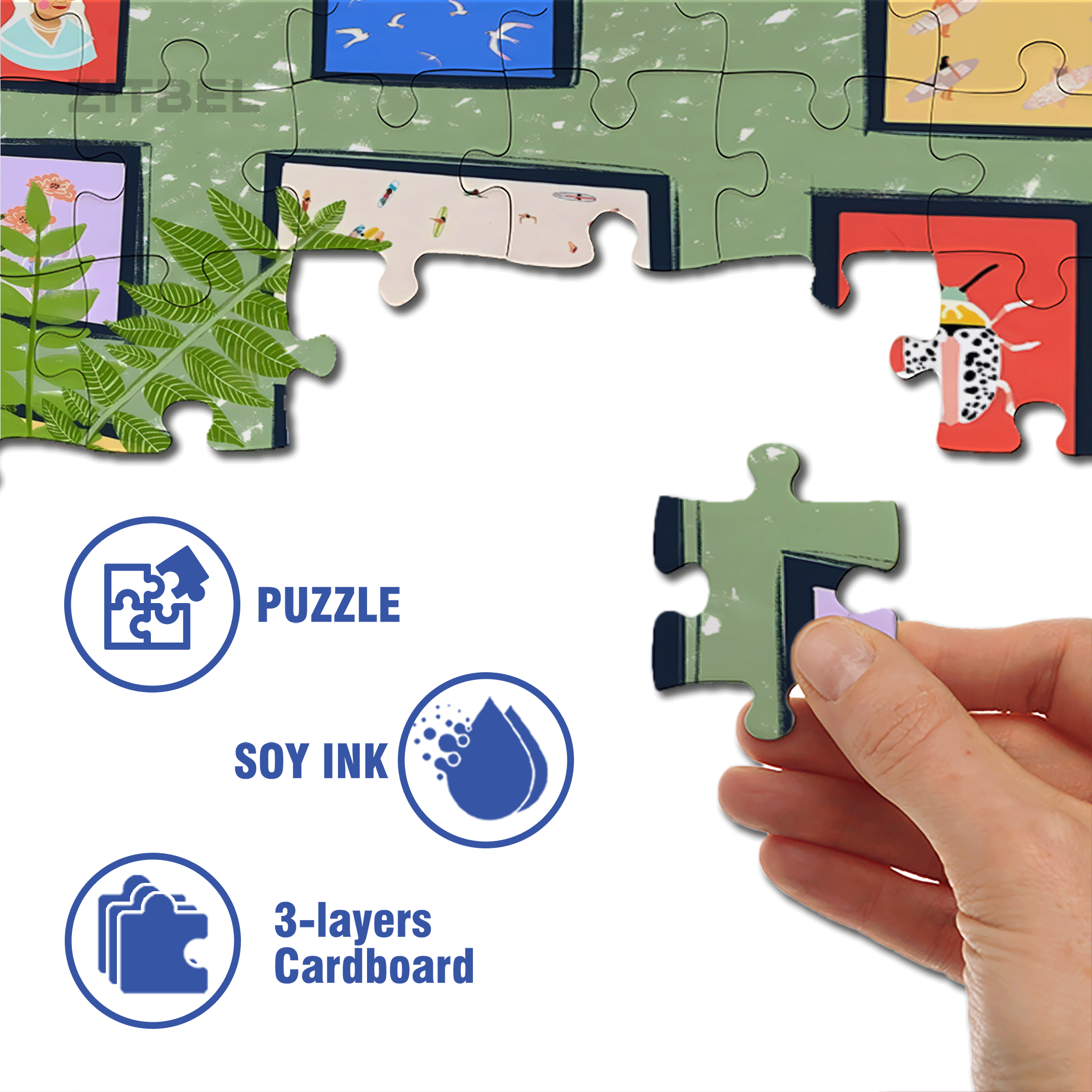 Touchable Slow Life 3 500pcs/1000pcs Jigsaw Puzzle, Scratch-Resistant, Interactive Family Game & Brain-Boosting DIY Decor, Perfect for Halloween, Christmas & New Year Gifts, Family Puzzle Game