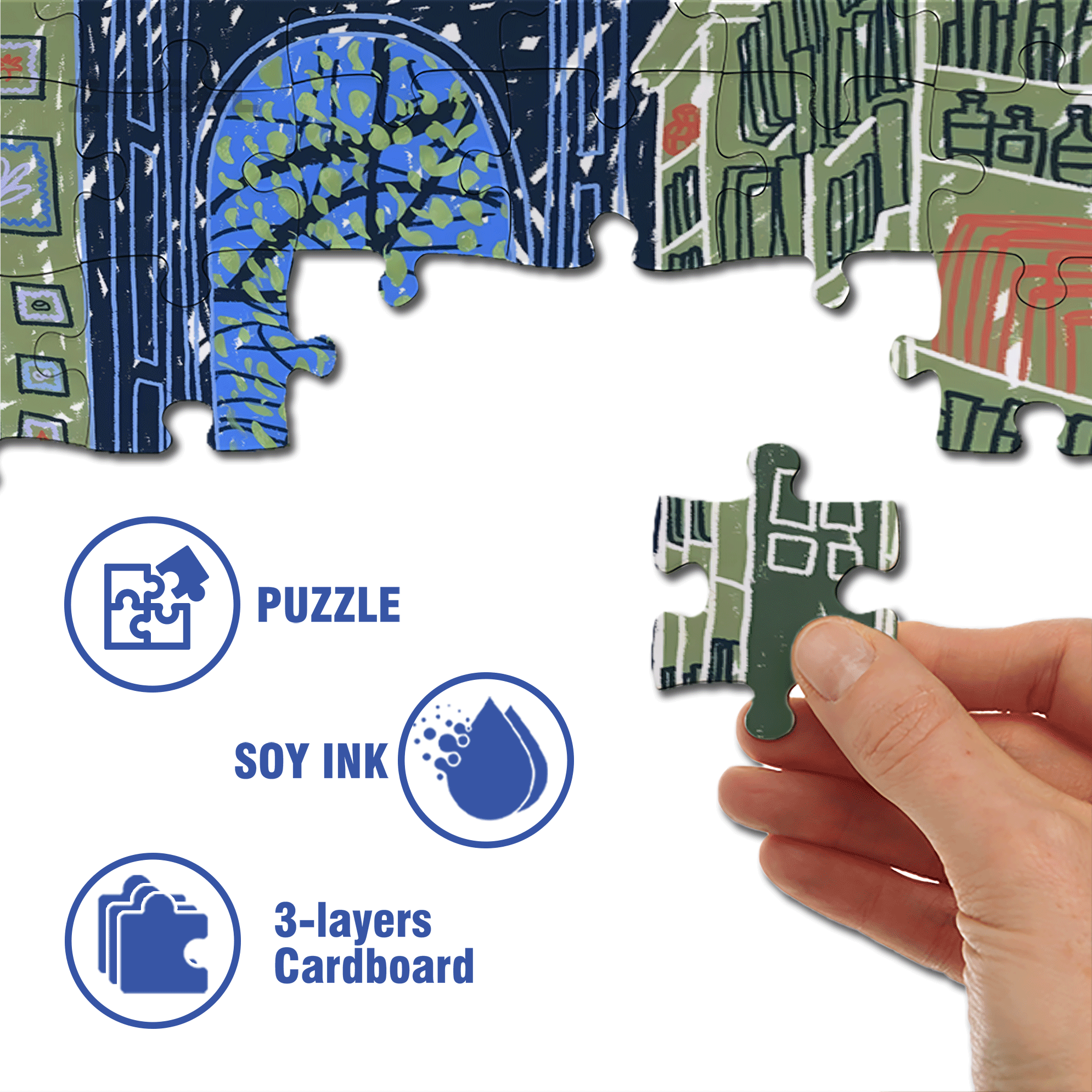 Touchable Slow Life 4 500pcs/1000pcs Jigsaw Puzzle, Scratch-Resistant, Interactive Family Game & Brain-Boosting DIY Decor, Perfect for Halloween, Christmas & New Year Gifts, Family Puzzle Game