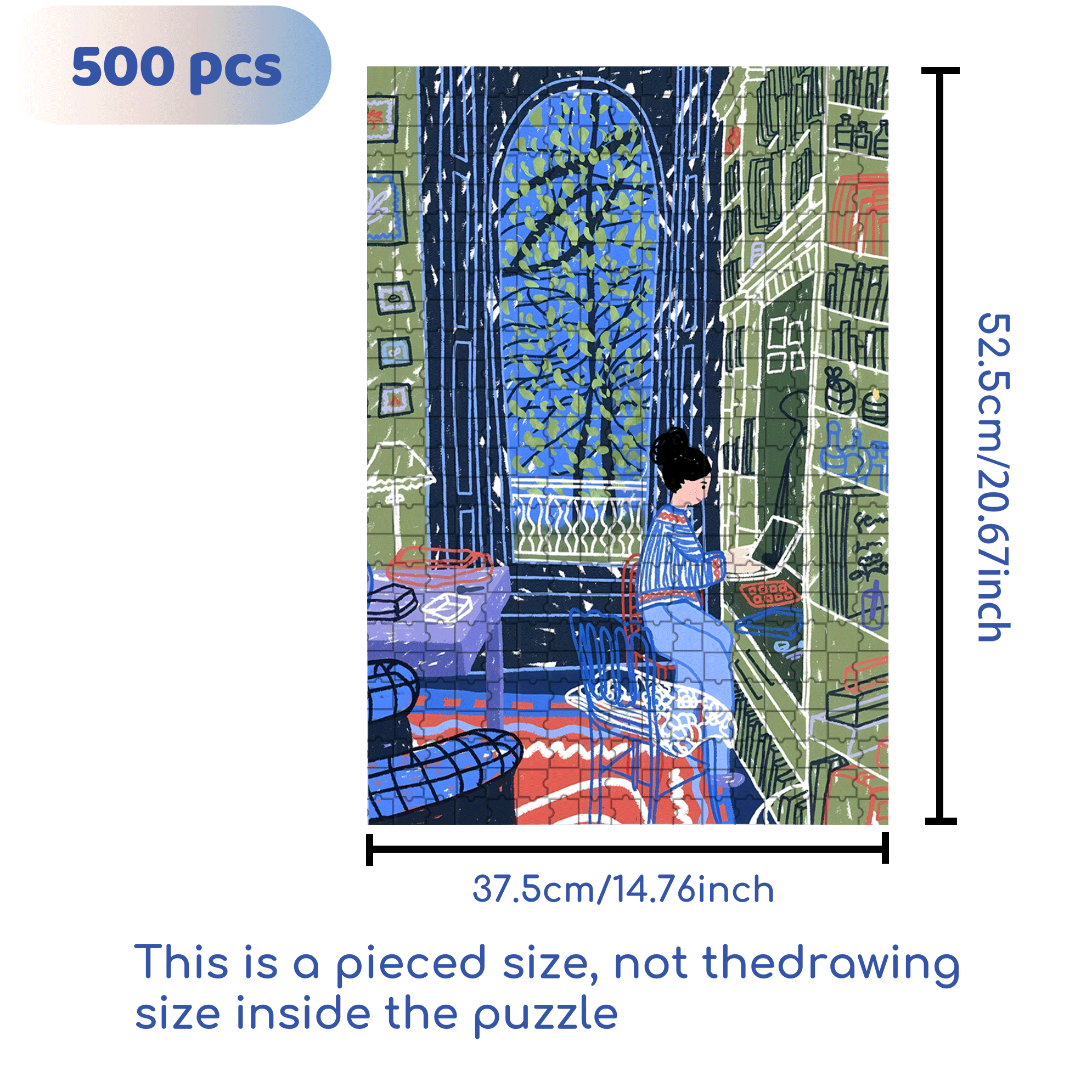 Touchable Slow Life 4 500pcs/1000pcs Jigsaw Puzzle, Scratch-Resistant, Interactive Family Game & Brain-Boosting DIY Decor, Perfect for Halloween, Christmas & New Year Gifts, Family Puzzle Game