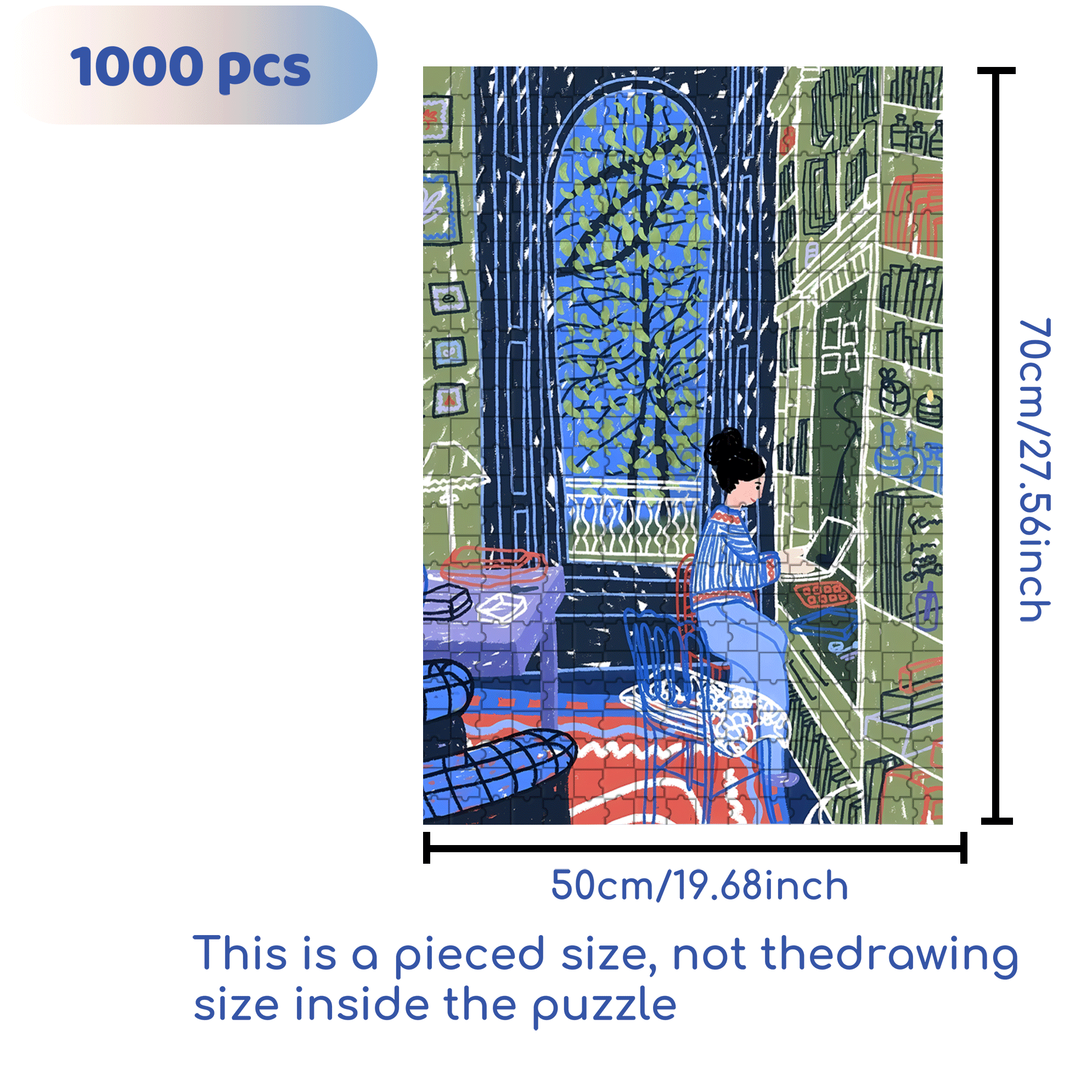 Touchable Slow Life 4 500pcs/1000pcs Jigsaw Puzzle, Scratch-Resistant, Interactive Family Game & Brain-Boosting DIY Decor, Perfect for Halloween, Christmas & New Year Gifts, Family Puzzle Game