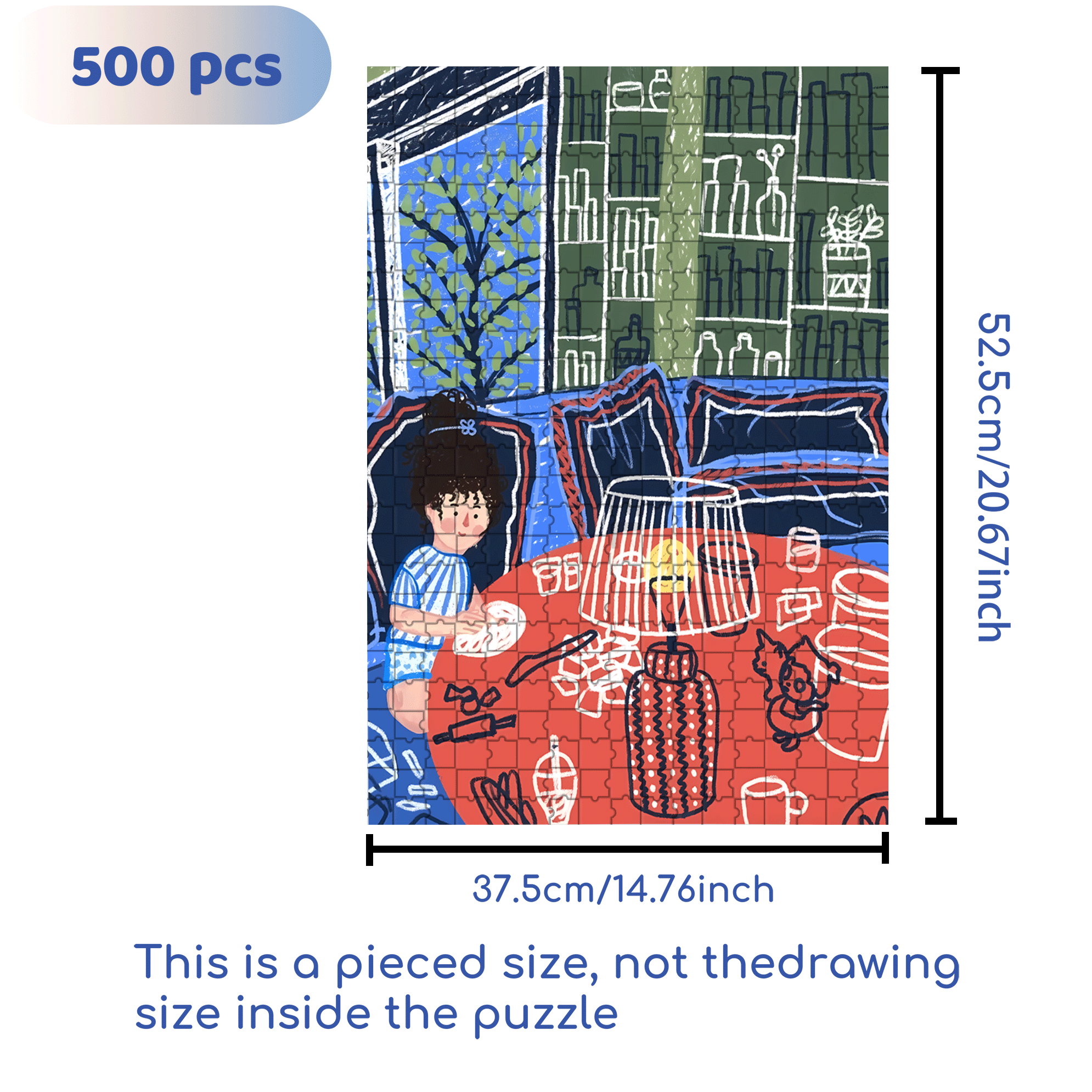 Touchable Slow Life 5 500pcs/1000pcs Jigsaw Puzzle, Scratch-Resistant, Interactive Family Game & Brain-Boosting DIY Decor, Perfect for Halloween, Christmas & New Year Gifts, Family Puzzle Game