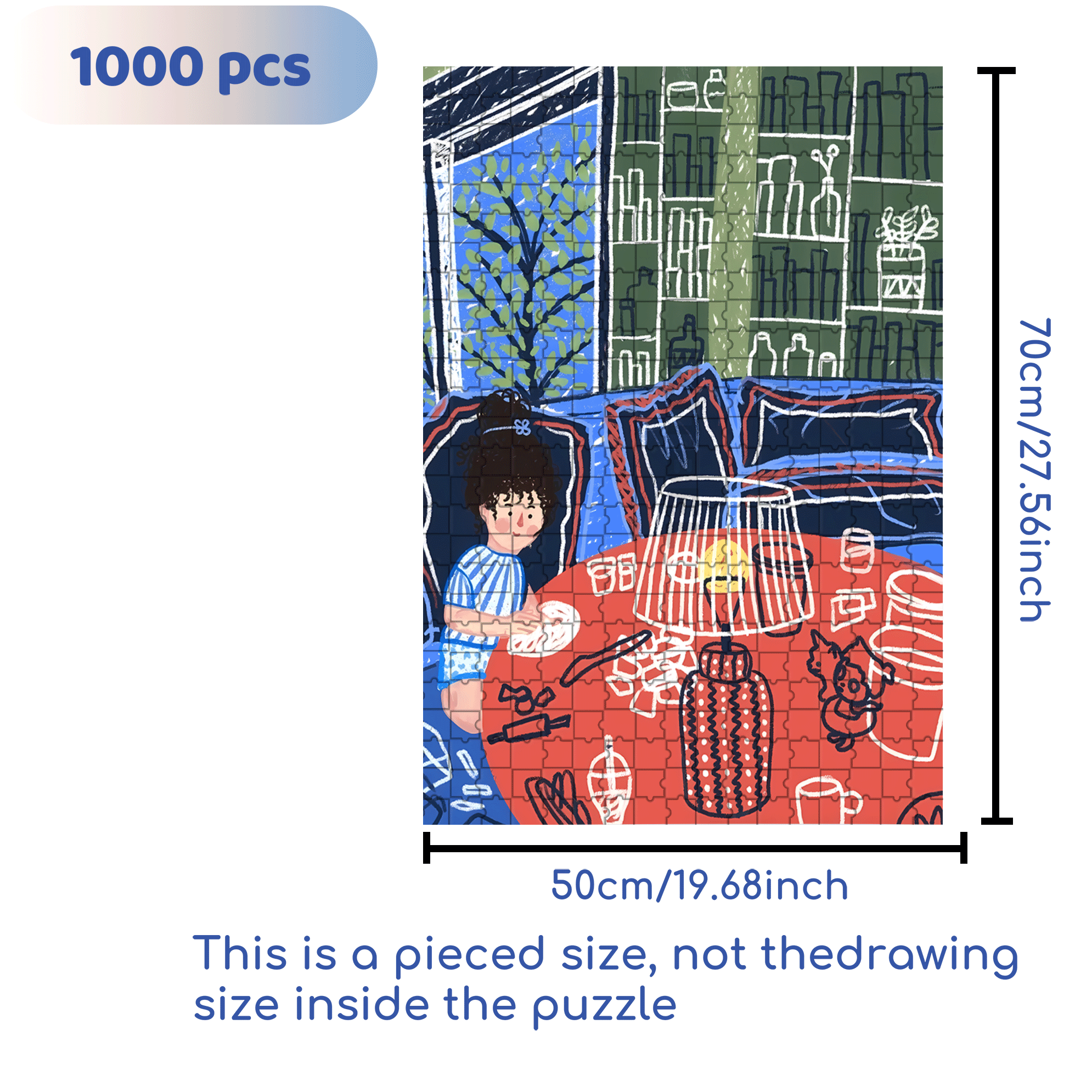Touchable Slow Life 5 500pcs/1000pcs Jigsaw Puzzle, Scratch-Resistant, Interactive Family Game & Brain-Boosting DIY Decor, Perfect for Halloween, Christmas & New Year Gifts, Family Puzzle Game