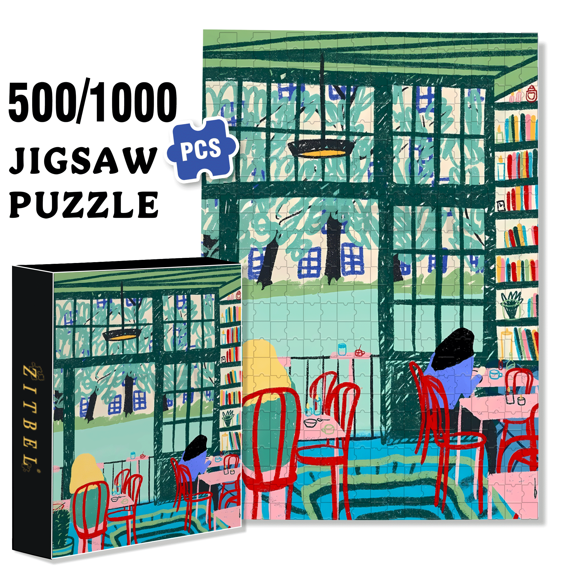 Touchable Slow Life 500pcs/1000pcs Jigsaw Puzzle, Scratch-Resistant, Interactive Family Game & Brain-Boosting DIY Decor, Perfect for Halloween, Christmas & New Year Gifts, Family Puzzle Game