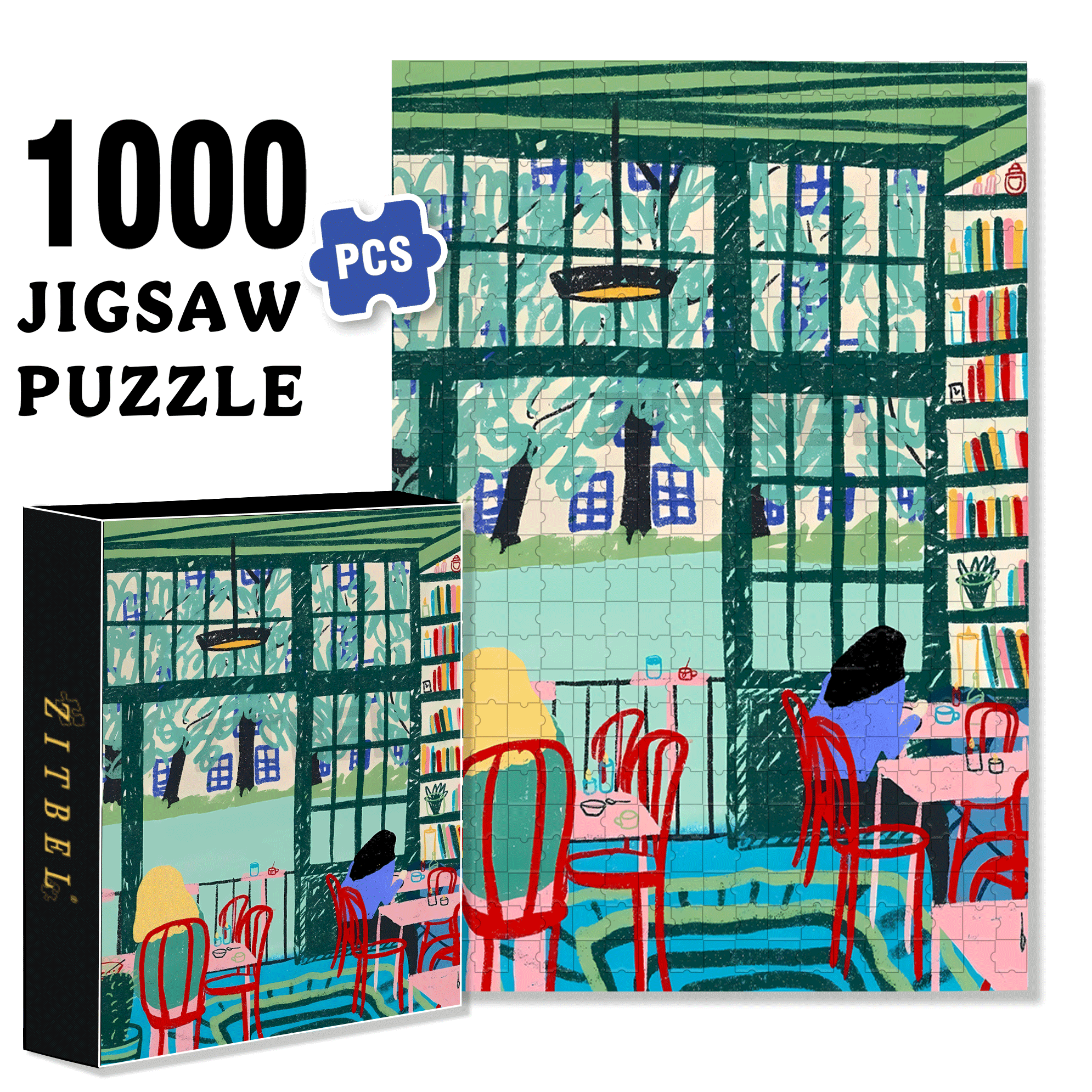 Touchable Slow Life 500pcs/1000pcs Jigsaw Puzzle, Scratch-Resistant, Interactive Family Game & Brain-Boosting DIY Decor, Perfect for Halloween, Christmas & New Year Gifts, Family Puzzle Game