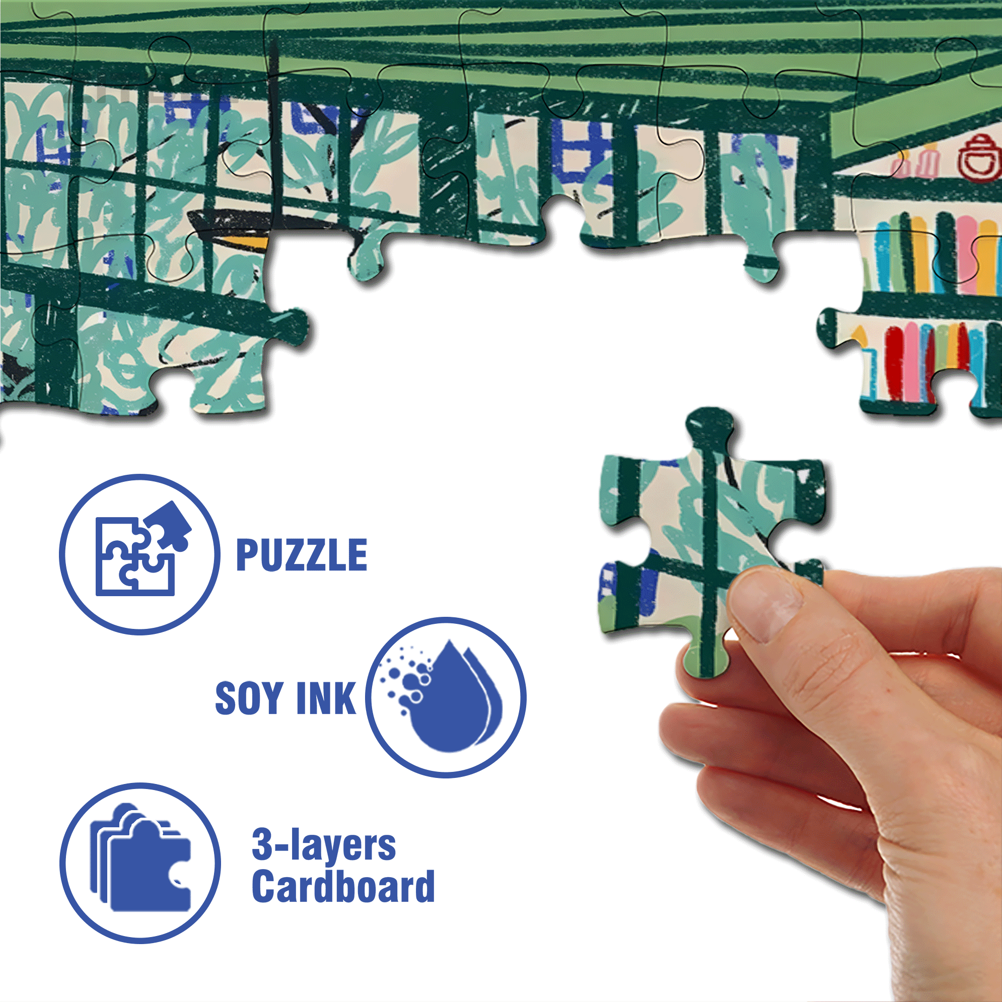 Touchable Slow Life 500pcs/1000pcs Jigsaw Puzzle, Scratch-Resistant, Interactive Family Game & Brain-Boosting DIY Decor, Perfect for Halloween, Christmas & New Year Gifts, Family Puzzle Game