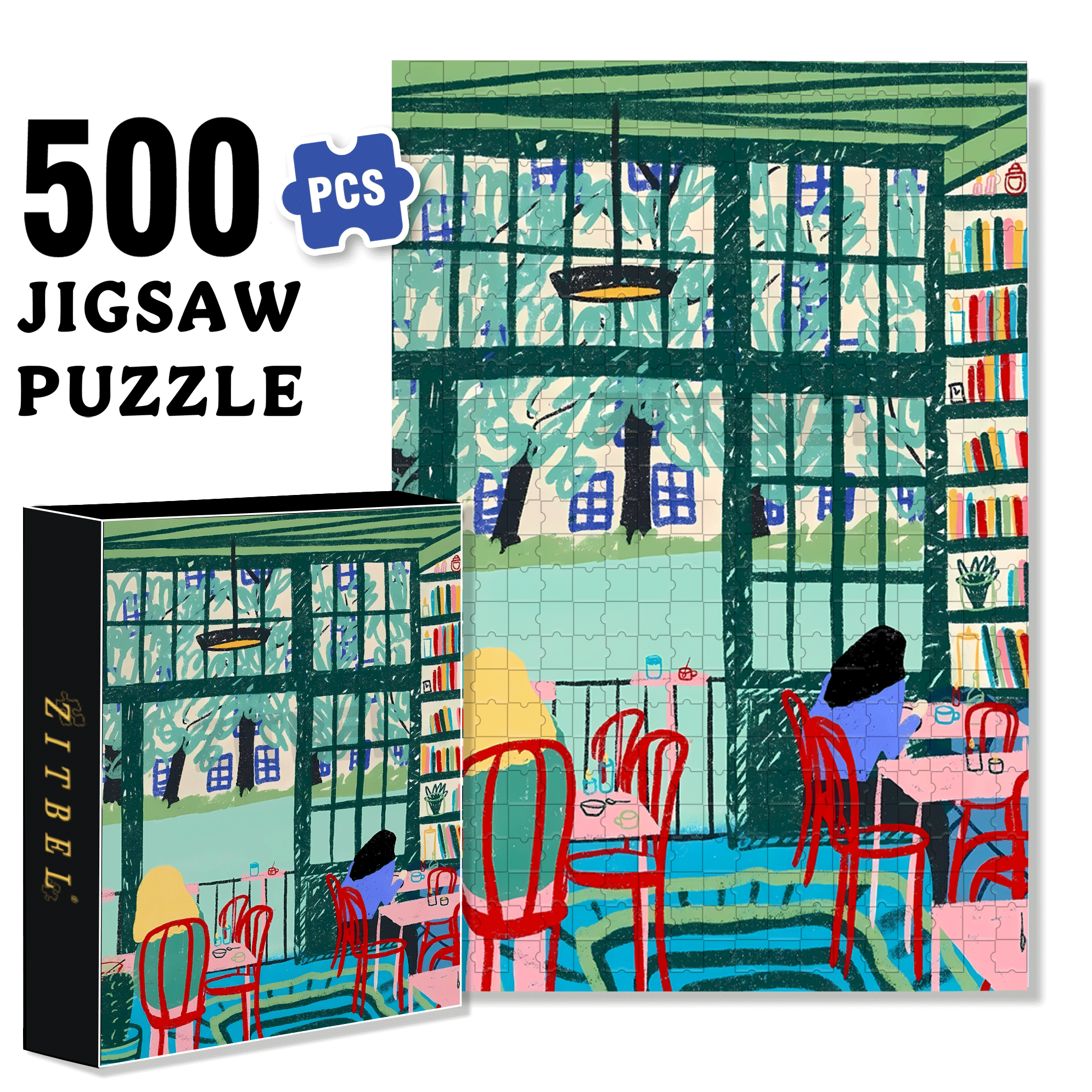 Touchable Slow Life 500pcs/1000pcs Jigsaw Puzzle, Scratch-Resistant, Interactive Family Game & Brain-Boosting DIY Decor, Perfect for Halloween, Christmas & New Year Gifts, Family Puzzle Game