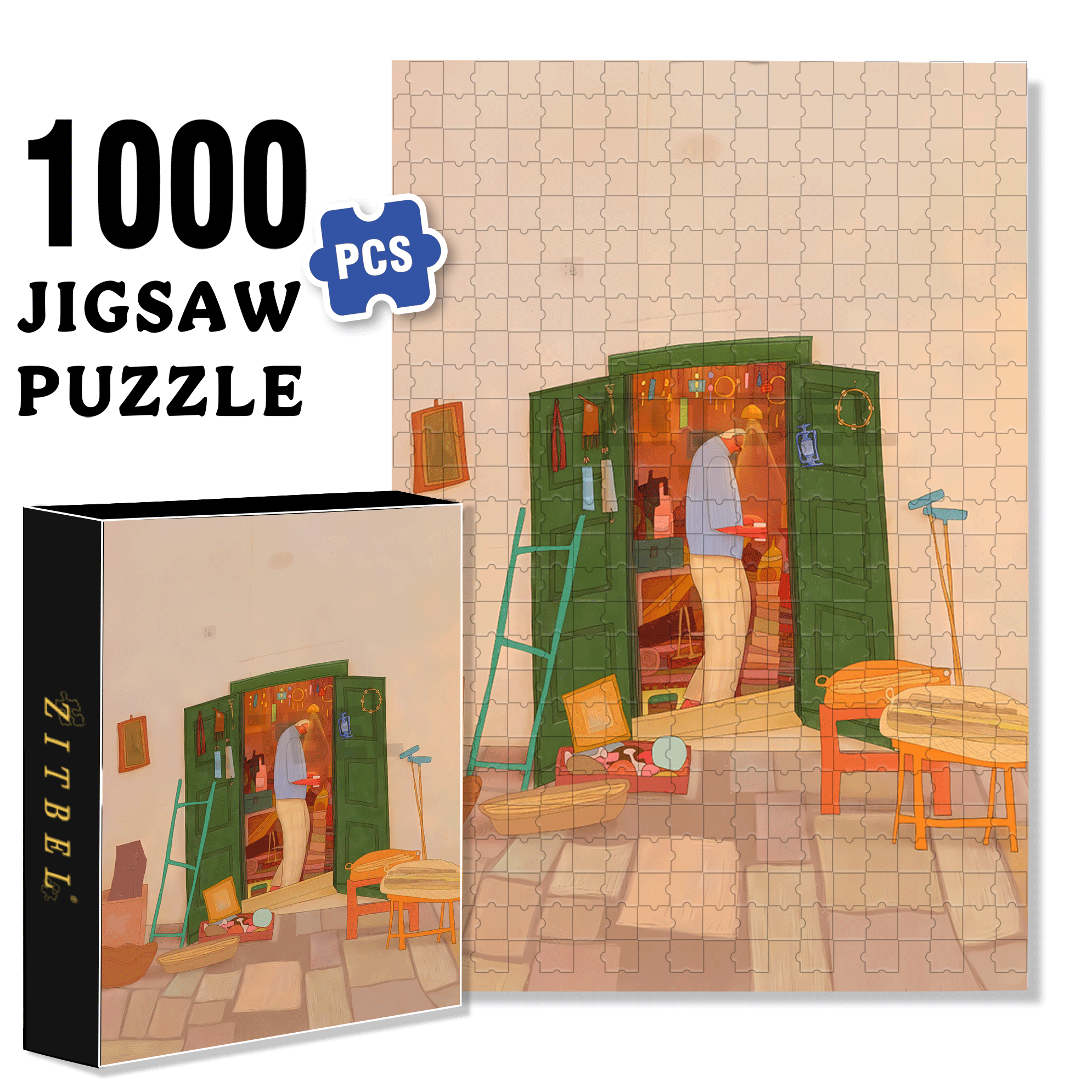 Weave Life Into A Poem 500pcs/1000pcs Jigsaw Puzzle, Scratch-Resistant, Interactive Family Game & Brain-Boosting DIY Decor, Perfect for Halloween, Christmas & New Year Gifts, Family Puzzle Game