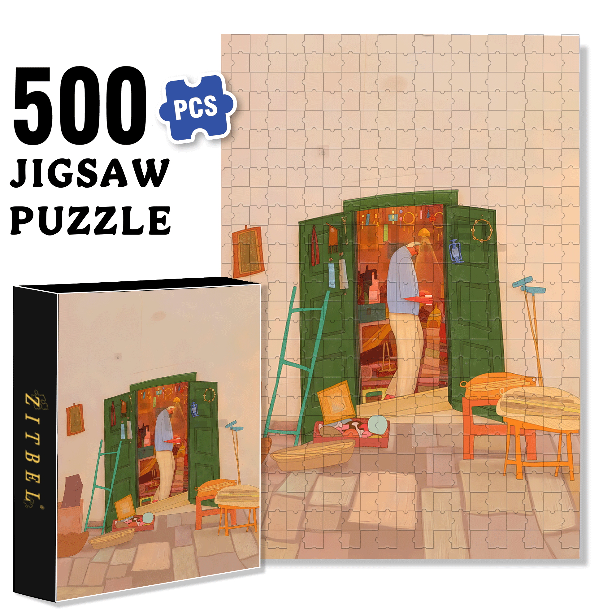 Weave Life Into A Poem 500pcs/1000pcs Jigsaw Puzzle, Scratch-Resistant, Interactive Family Game & Brain-Boosting DIY Decor, Perfect for Halloween, Christmas & New Year Gifts, Family Puzzle Game