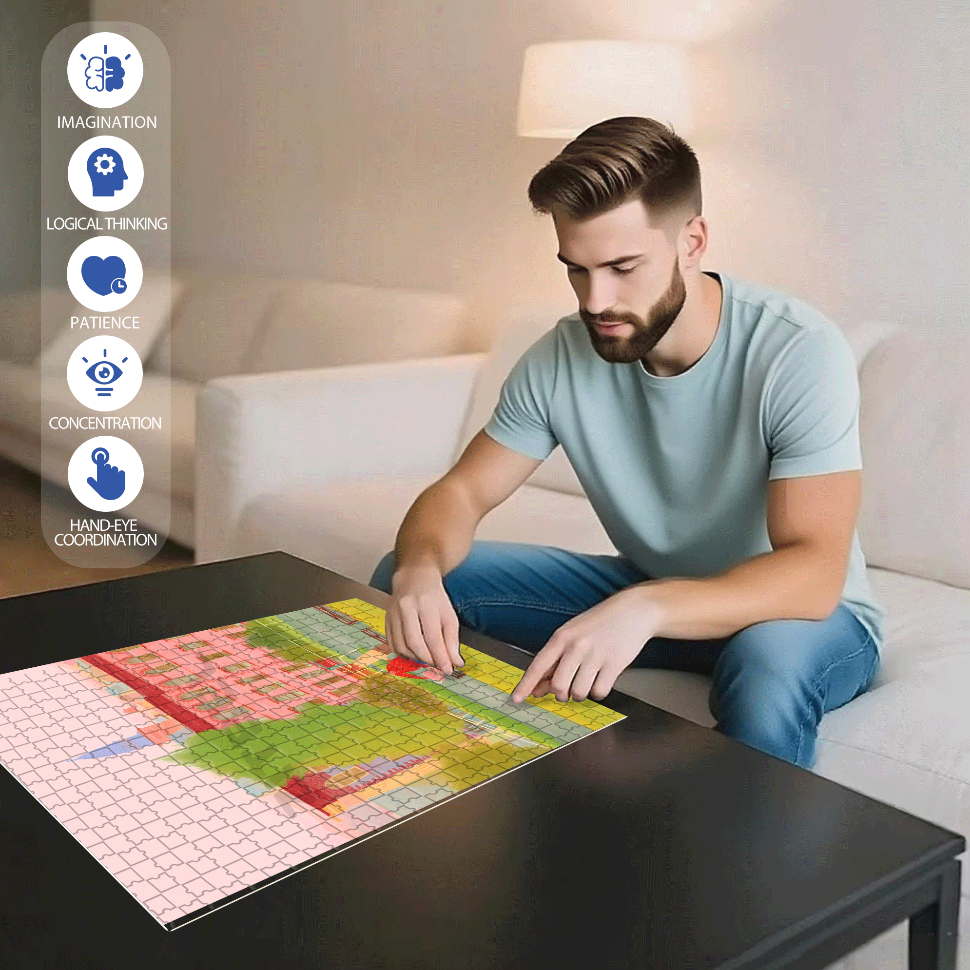 When Time Brews Into A Romantic Wine 500pcs/1000pcs Jigsaw Puzzle, Scratch-Resistant, Interactive Family Game & Brain-Boosting DIY Decor, Perfect for Halloween, Christmas & New Year Gifts, Family Puzzle Game