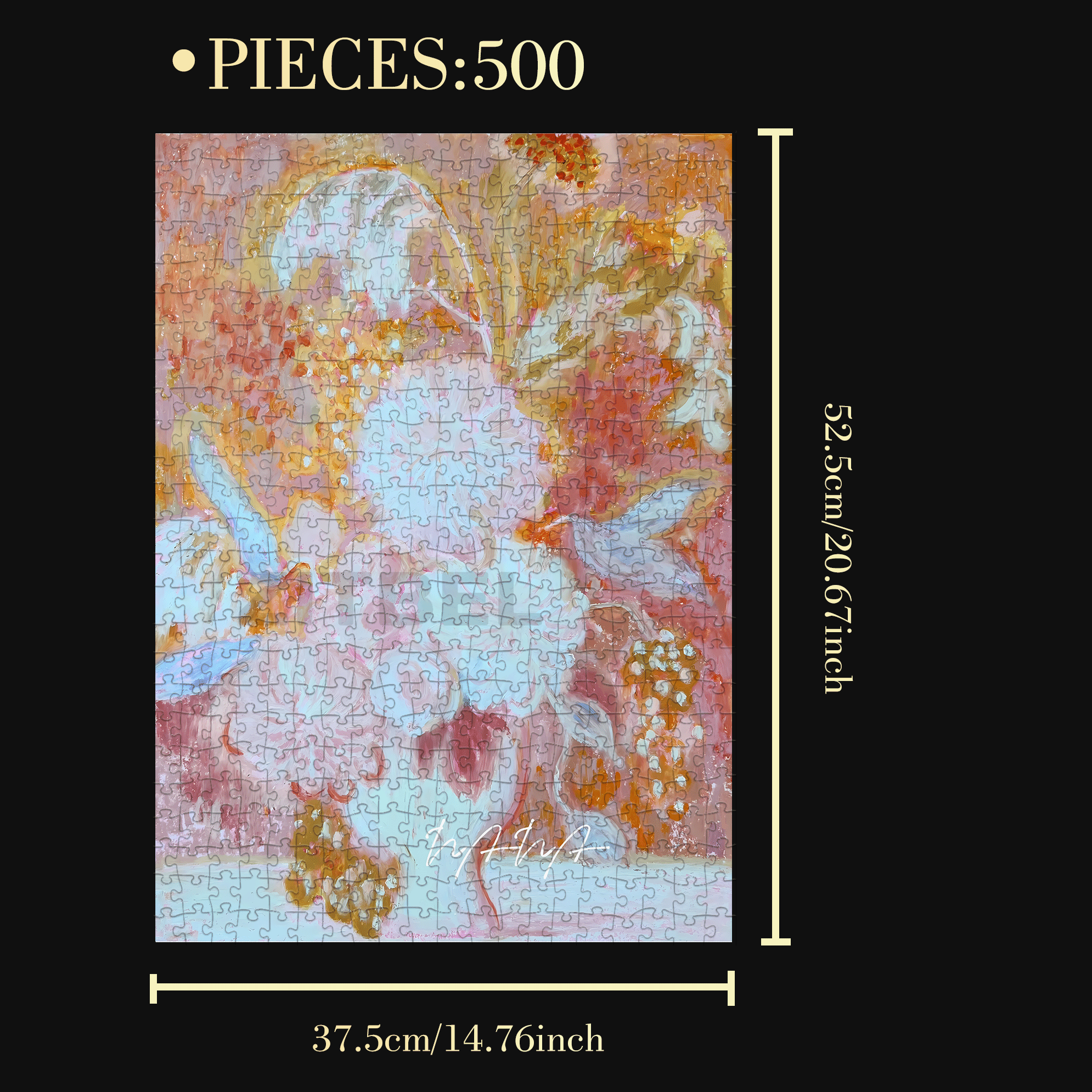 Blossoming In Joy 10 500pcs/1000pcs Jigsaw Puzzle, Scratch-Resistant, Interactive Family Game & Brain-Boosting DIY Decor, Perfect for Halloween, Christmas & New Year Gifts, Family Puzzle Game