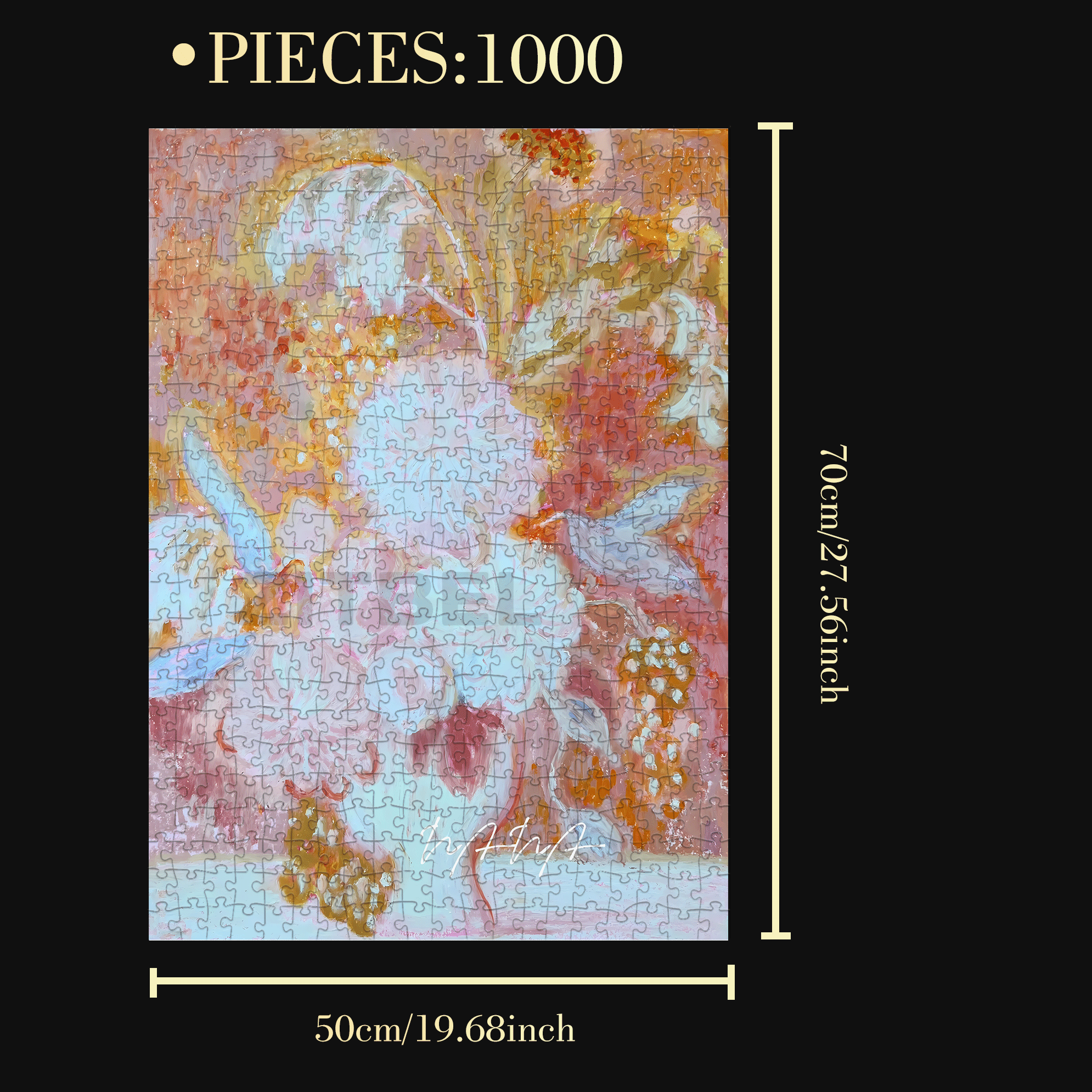 Blossoming In Joy 10 500pcs/1000pcs Jigsaw Puzzle, Scratch-Resistant, Interactive Family Game & Brain-Boosting DIY Decor, Perfect for Halloween, Christmas & New Year Gifts, Family Puzzle Game