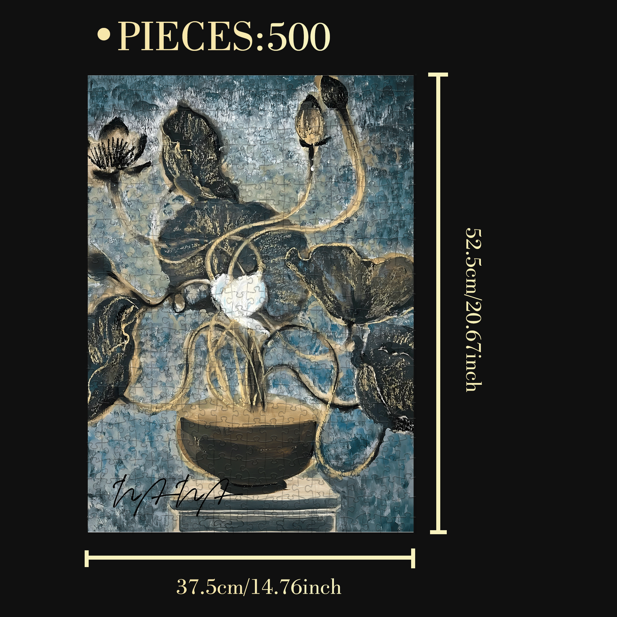 Blossoming In Joy 11 500pcs/1000pcs Jigsaw Puzzle, Scratch-Resistant, Interactive Family Game & Brain-Boosting DIY Decor, Perfect for Halloween, Christmas & New Year Gifts, Family Puzzle Game