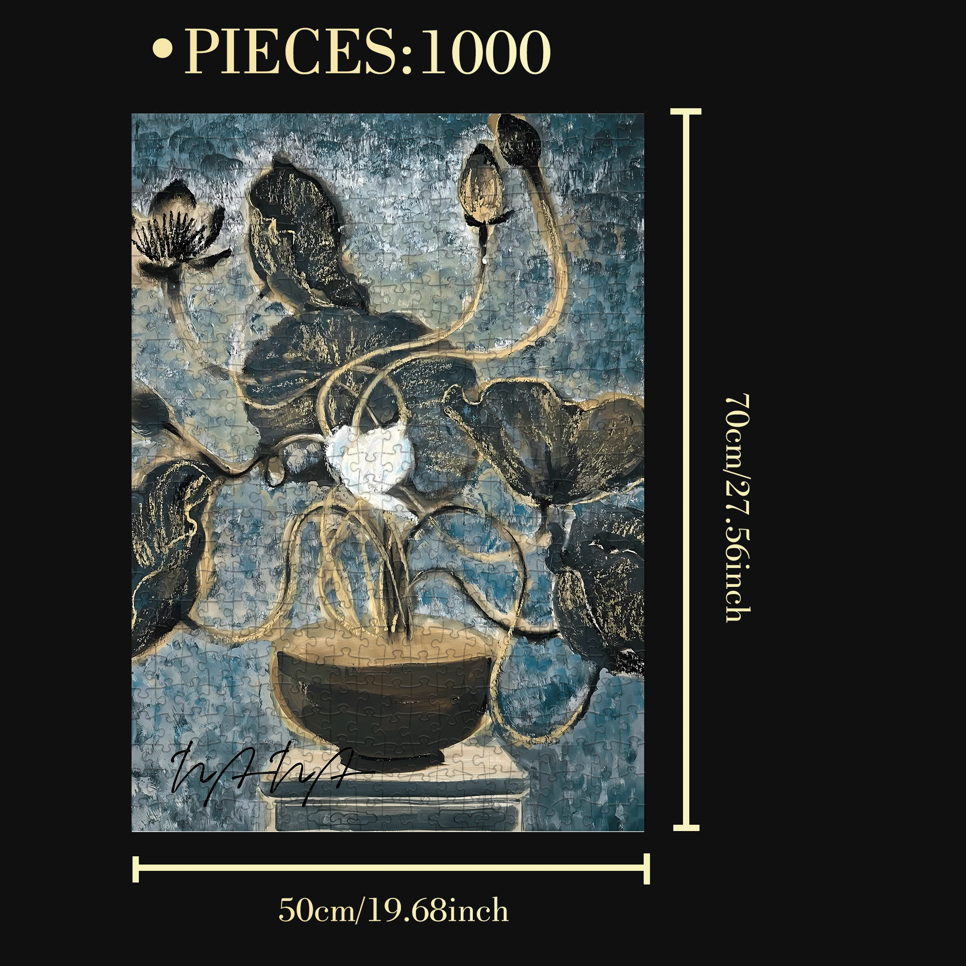Blossoming In Joy 11 500pcs/1000pcs Jigsaw Puzzle, Scratch-Resistant, Interactive Family Game & Brain-Boosting DIY Decor, Perfect for Halloween, Christmas & New Year Gifts, Family Puzzle Game