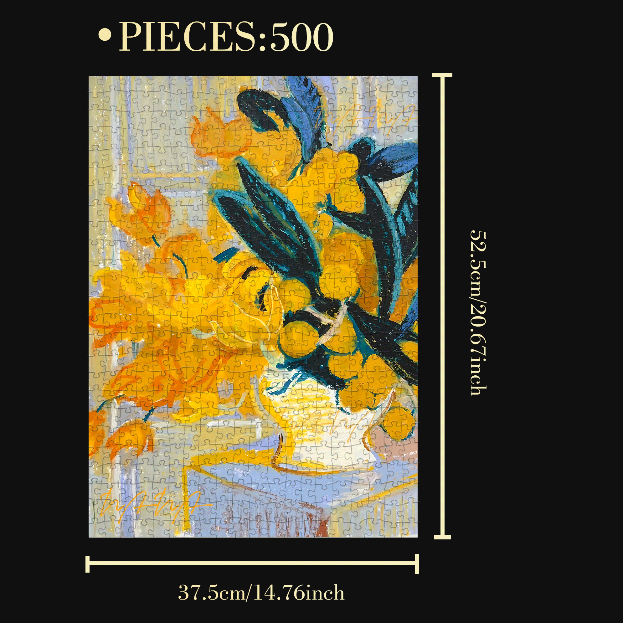 Blossoming In Joy 7 500pcs/1000pcs Jigsaw Puzzle, Scratch-Resistant, Interactive Family Game & Brain-Boosting DIY Decor, Perfect for Halloween, Christmas & New Year Gifts, Family Puzzle Game