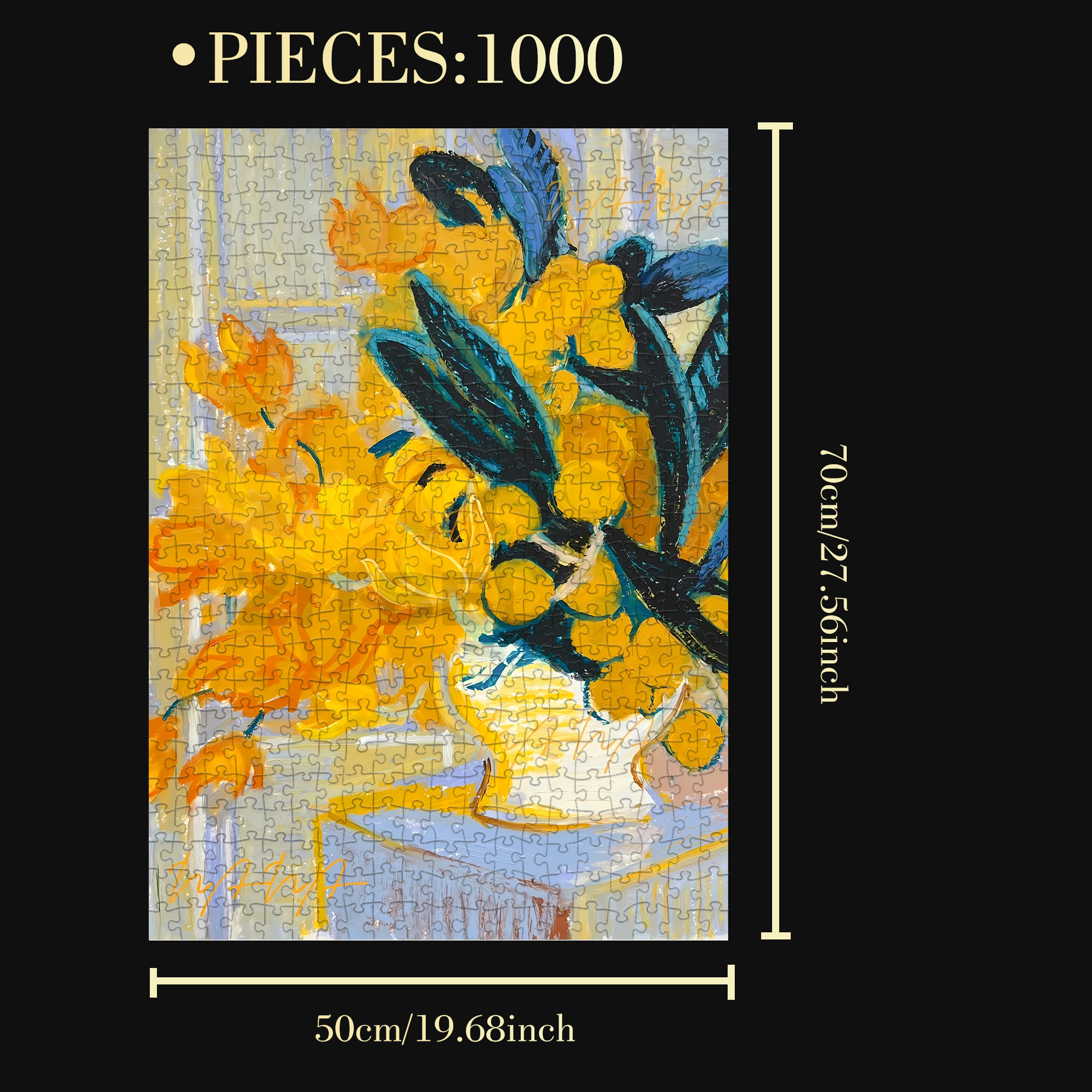 Blossoming In Joy 7 500pcs/1000pcs Jigsaw Puzzle, Scratch-Resistant, Interactive Family Game & Brain-Boosting DIY Decor, Perfect for Halloween, Christmas & New Year Gifts, Family Puzzle Game