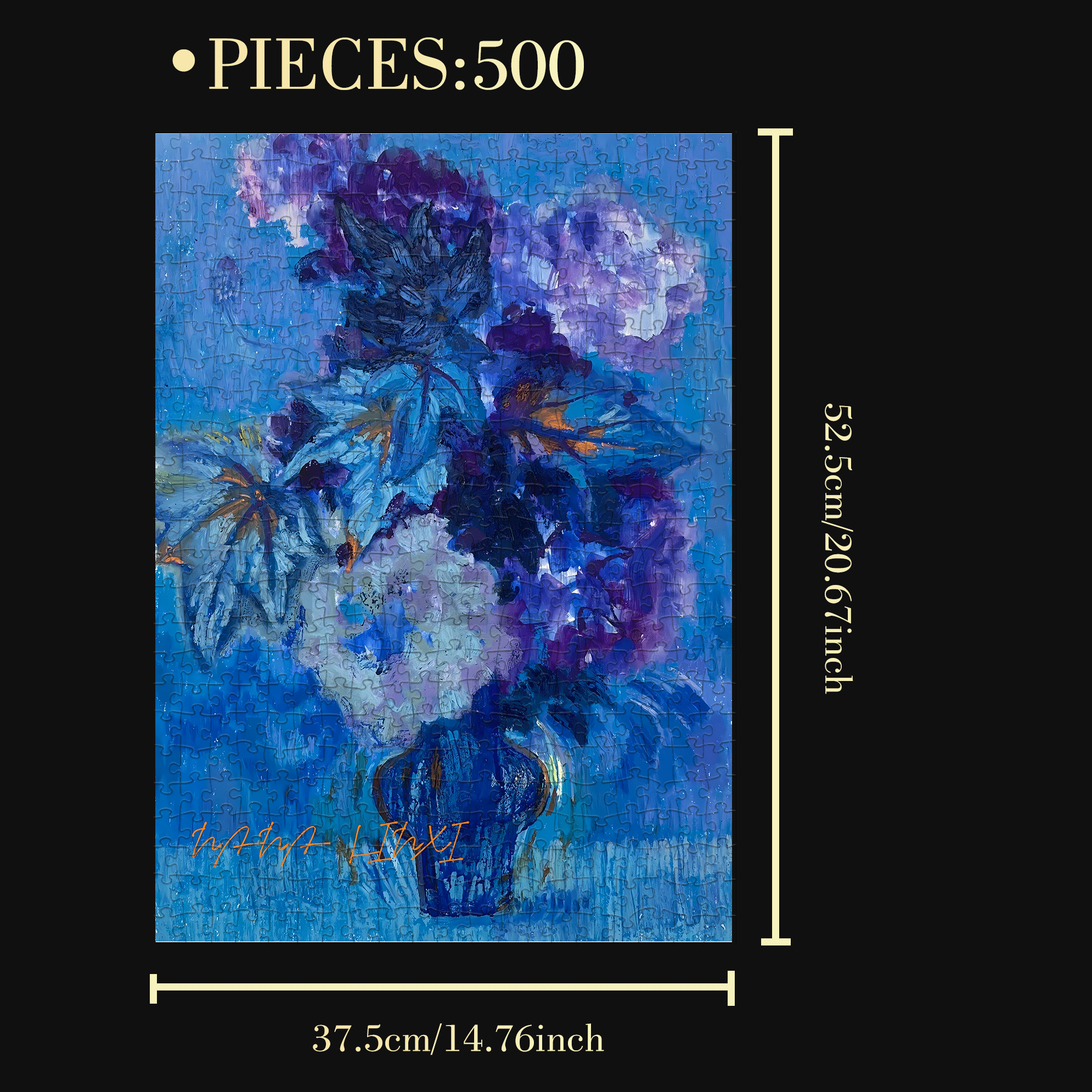 Blossoming In Joy 8 500pcs/1000pcs Jigsaw Puzzle, Scratch-Resistant, Interactive Family Game & Brain-Boosting DIY Decor, Perfect for Halloween, Christmas & New Year Gifts, Family Puzzle Game