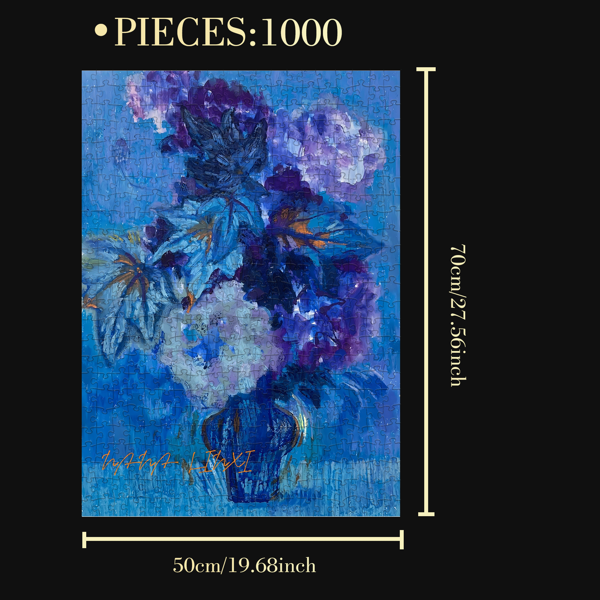 Blossoming In Joy 8 500pcs/1000pcs Jigsaw Puzzle, Scratch-Resistant, Interactive Family Game & Brain-Boosting DIY Decor, Perfect for Halloween, Christmas & New Year Gifts, Family Puzzle Game