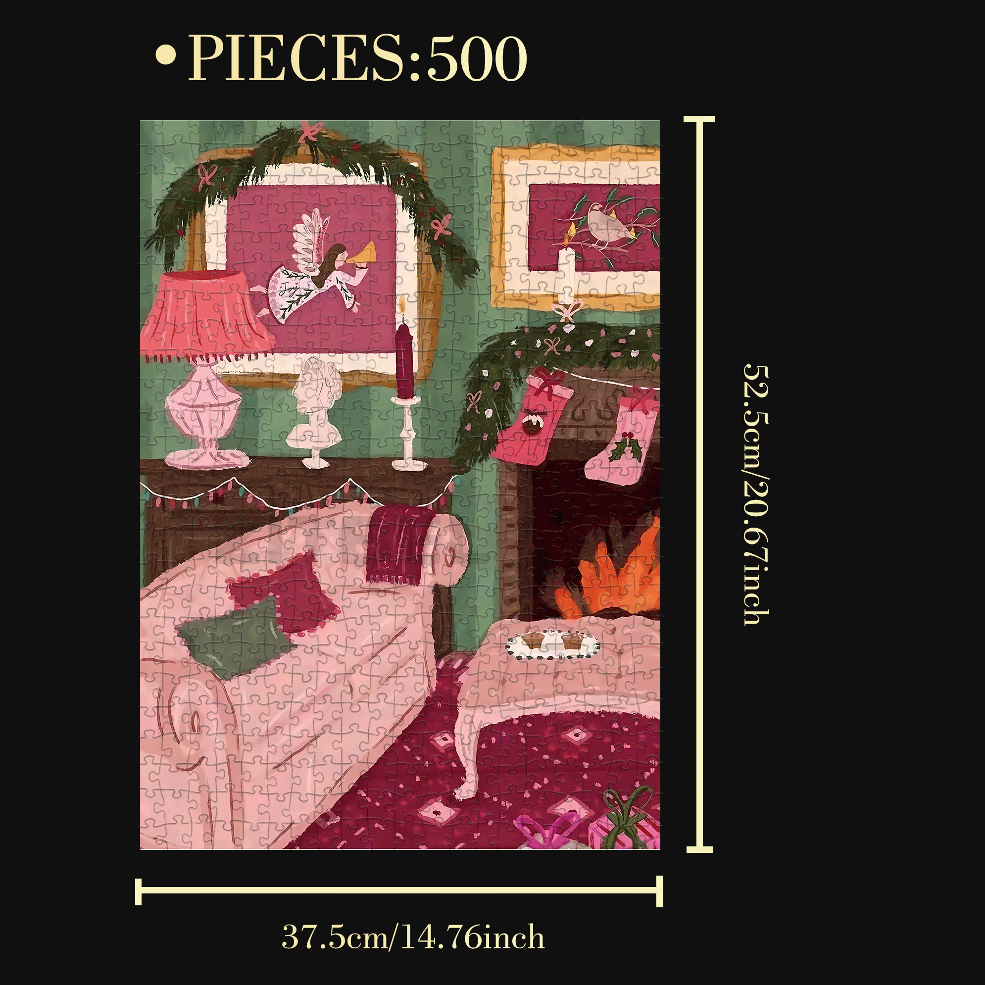 Christmas Is Approaching 500pcs/1000pcs Jigsaw Puzzle, Scratch-Resistant, Interactive Family Game & Brain-Boosting DIY Decor, Perfect for Halloween, Christmas & New Year Gifts, Family Puzzle Game