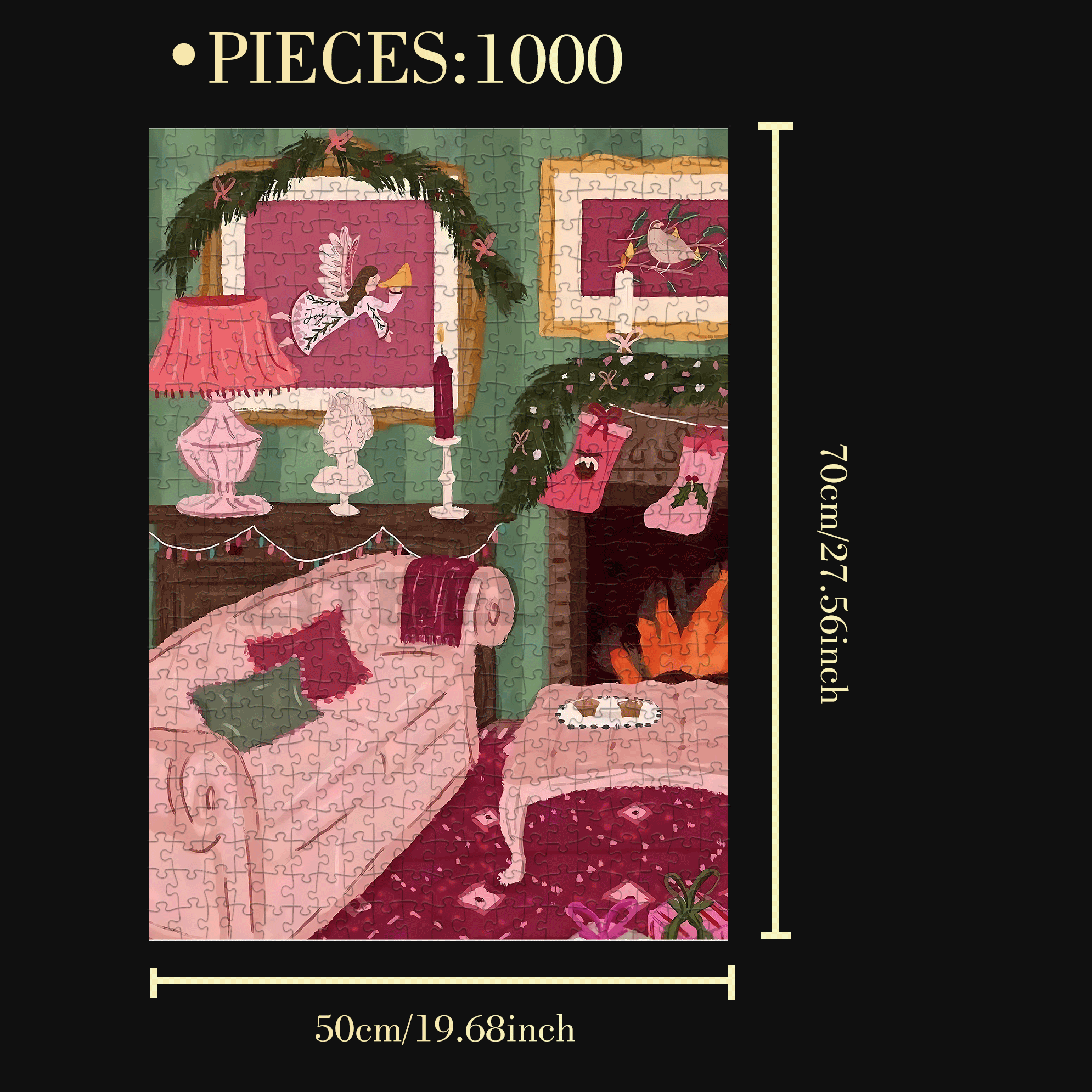 Christmas Is Approaching 500pcs/1000pcs Jigsaw Puzzle, Scratch-Resistant, Interactive Family Game & Brain-Boosting DIY Decor, Perfect for Halloween, Christmas & New Year Gifts, Family Puzzle Game