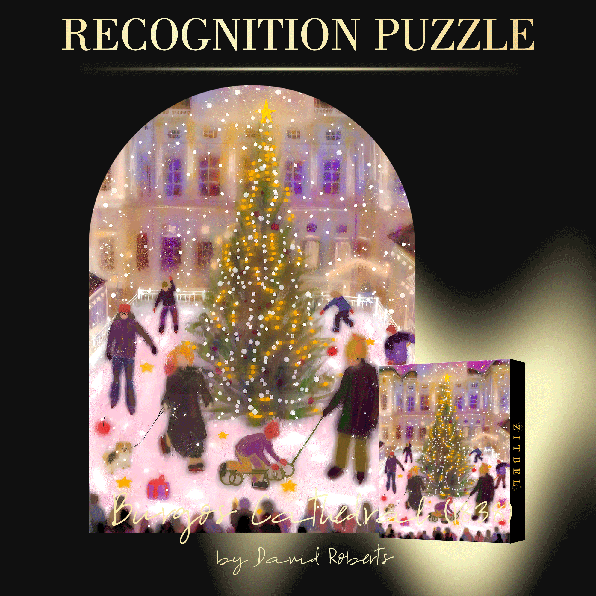 Christmas Snowy Night 500pcs/1000pcs Jigsaw Puzzle, Scratch-Resistant, Interactive Family Game & Brain-Boosting DIY Decor, Perfect for Halloween, Christmas & New Year Gifts, Family Puzzle Game