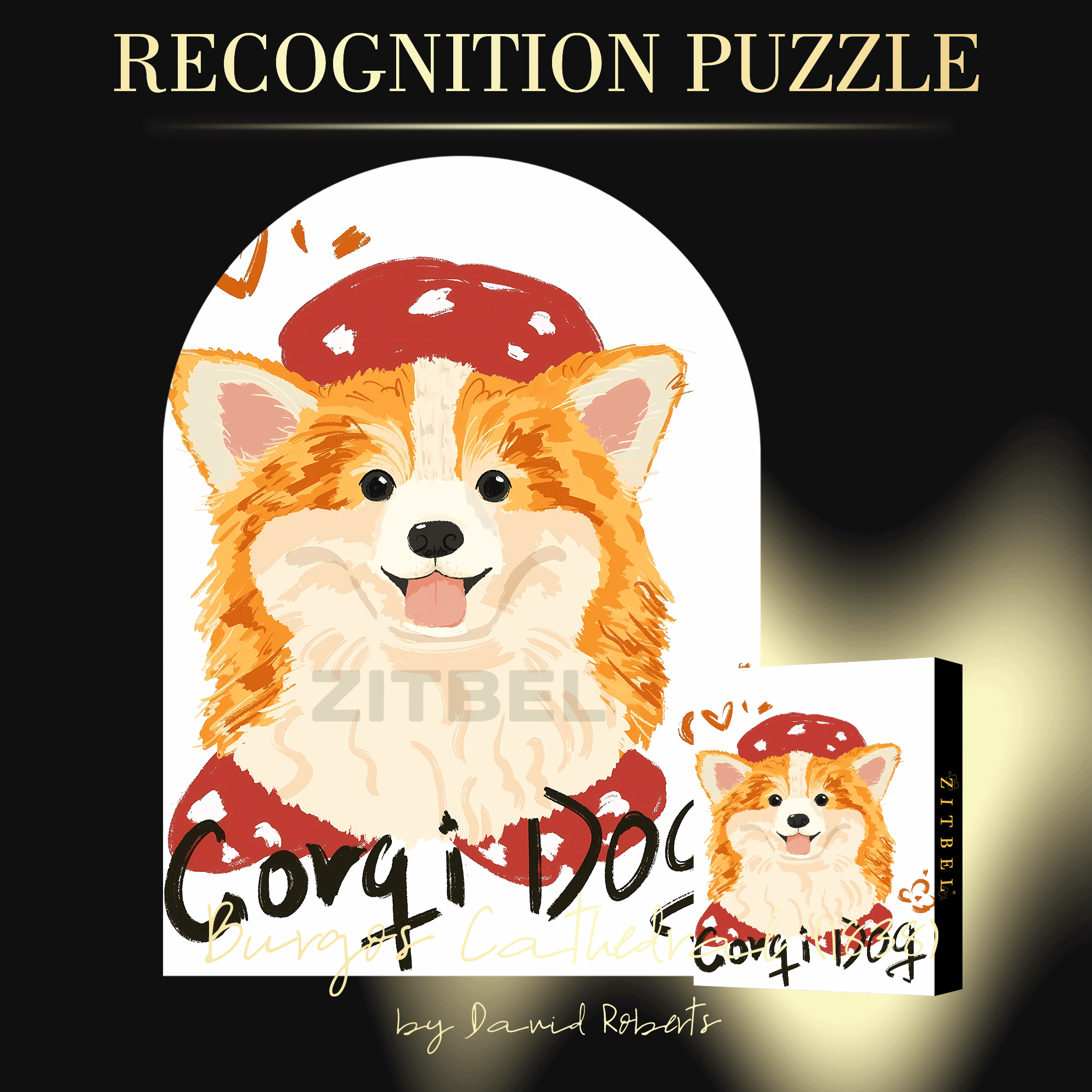 Corgi Dog 500pcs/1000pcs Jigsaw Puzzle, Scratch-Resistant, Interactive Family Game & Brain-Boosting DIY Decor, Perfect for Halloween, Christmas & New Year Gifts, Family Puzzle Game