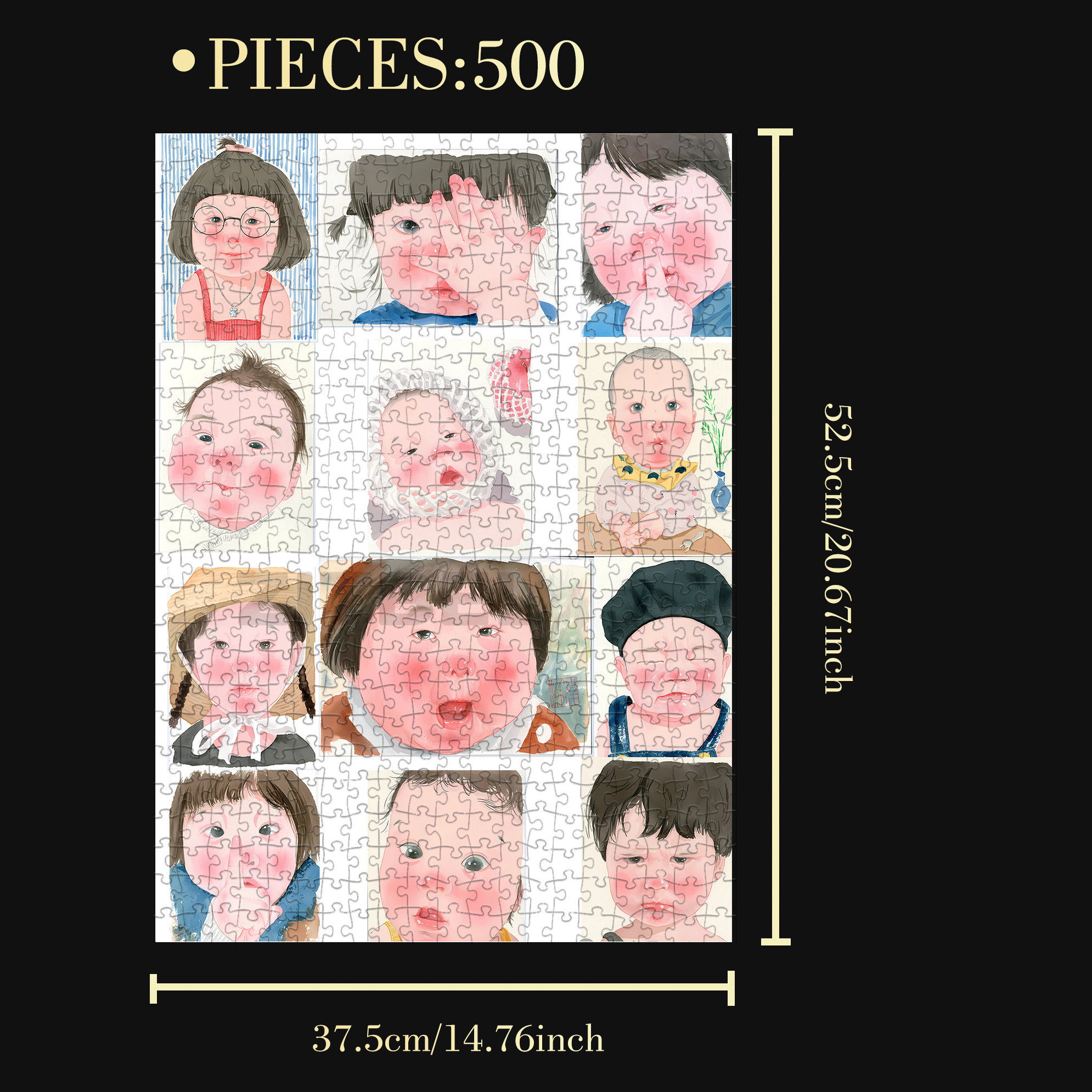 Cute Moments 500pcs/1000pcs Jigsaw Puzzle, Scratch-Resistant, Interactive Family Game & Brain-Boosting DIY Decor, Perfect for Halloween, Christmas & New Year Gifts, Family Puzzle Game