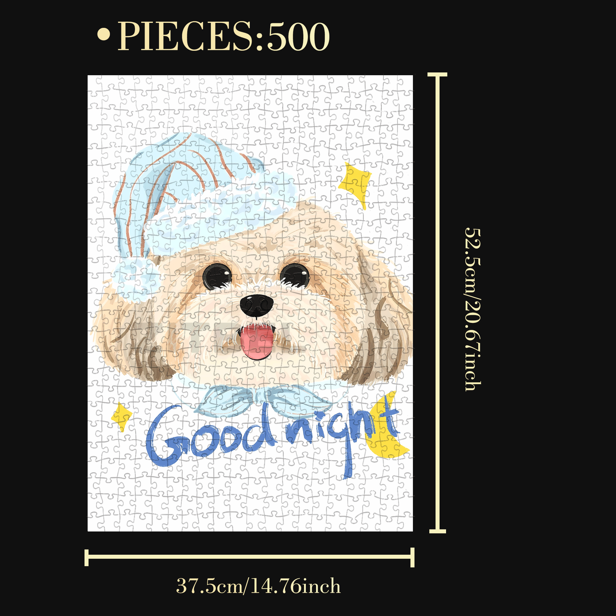Good Night 2 500pcs/1000pcs Jigsaw Puzzle, Scratch-Resistant, Interactive Family Game & Brain-Boosting DIY Decor, Perfect for Halloween, Christmas & New Year Gifts, Family Puzzle Game