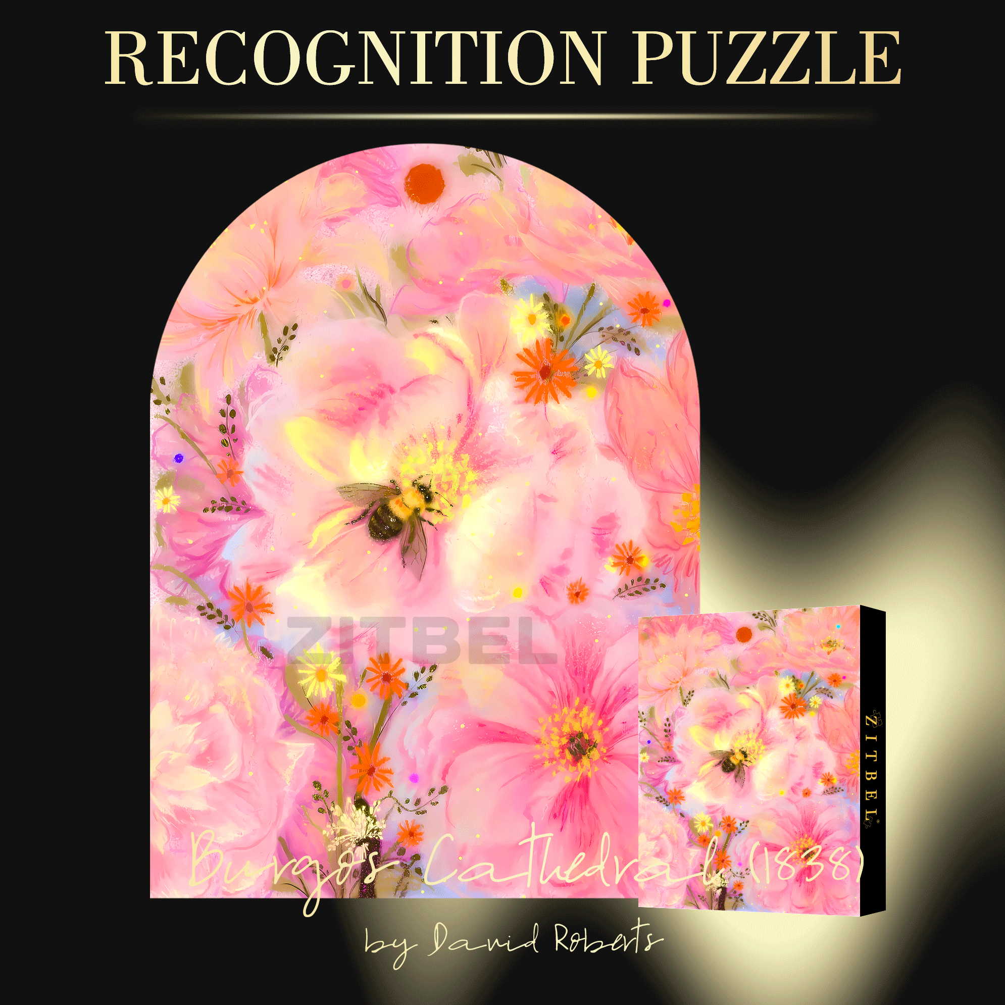 Peonies and Bees 500pcs/1000pcs Jigsaw Puzzle, Scratch-Resistant, Interactive Family Game & Brain-Boosting DIY Decor, Perfect for Halloween, Christmas & New Year Gifts, Family Puzzle Game
