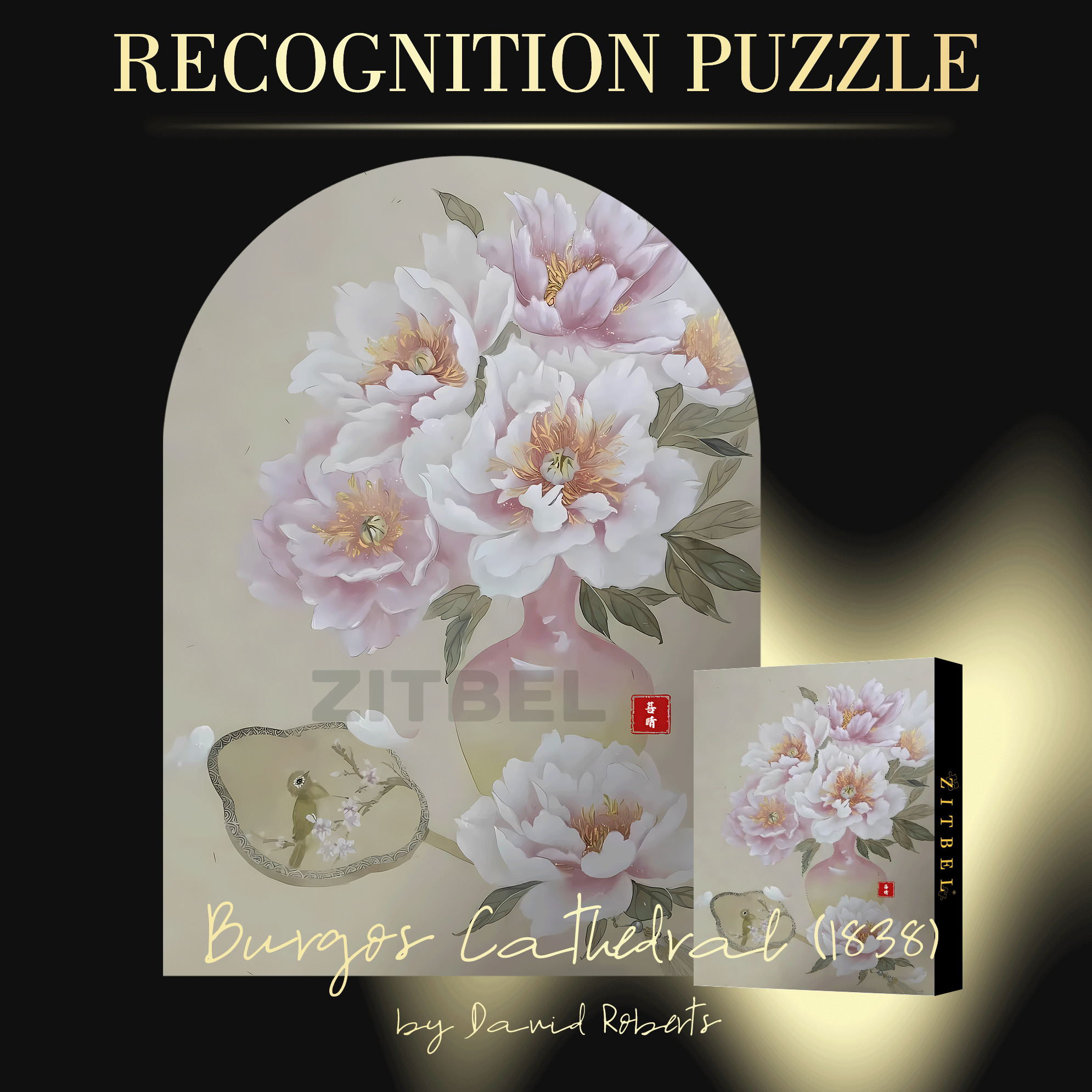 Pink Peony 2 500pcs/1000pcs Jigsaw Puzzle, Scratch-Resistant, Interactive Family Game & Brain-Boosting DIY Decor, Perfect for Halloween, Christmas & New Year Gifts, Family Puzzle Game