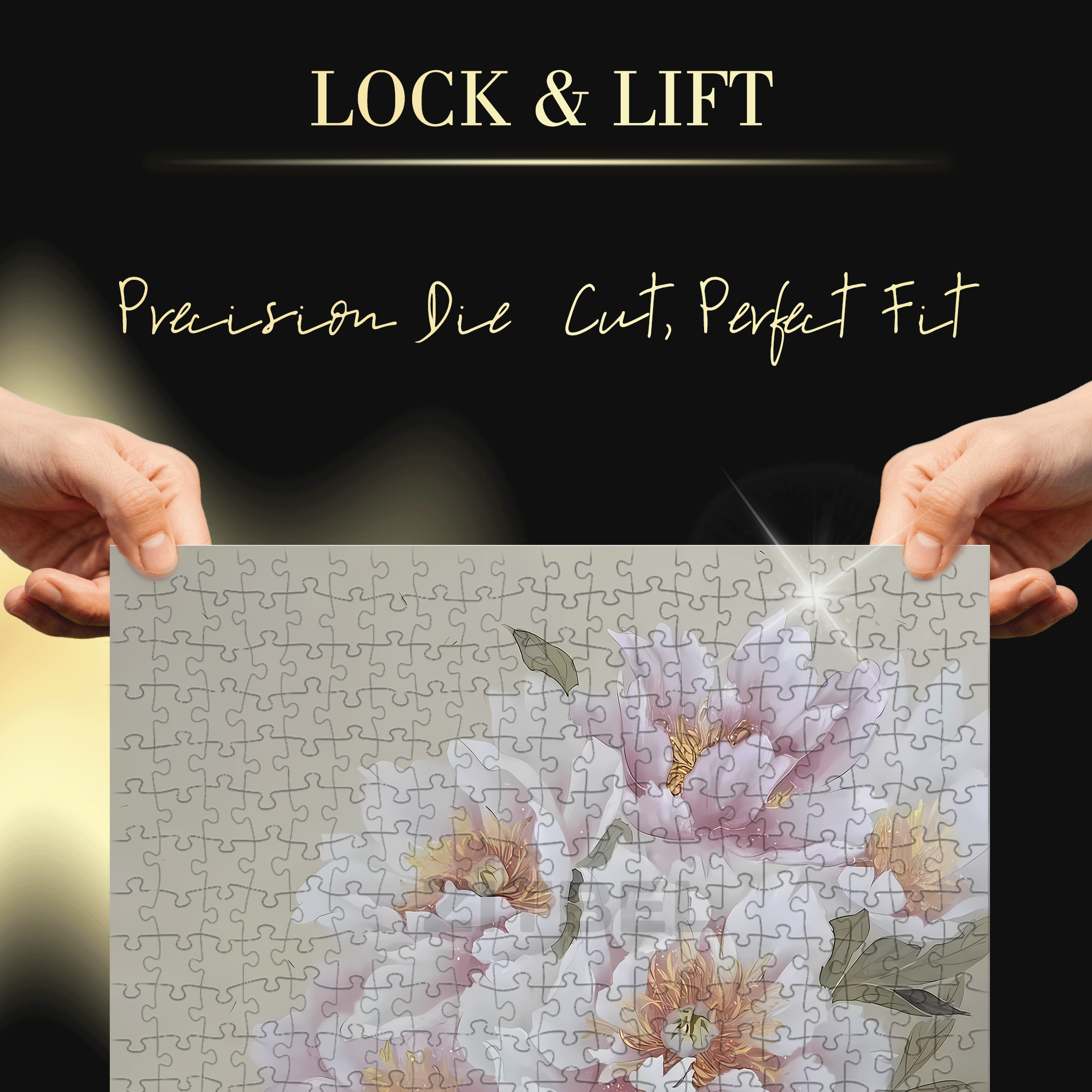 Pink Peony 2 500pcs/1000pcs Jigsaw Puzzle, Scratch-Resistant, Interactive Family Game & Brain-Boosting DIY Decor, Perfect for Halloween, Christmas & New Year Gifts, Family Puzzle Game