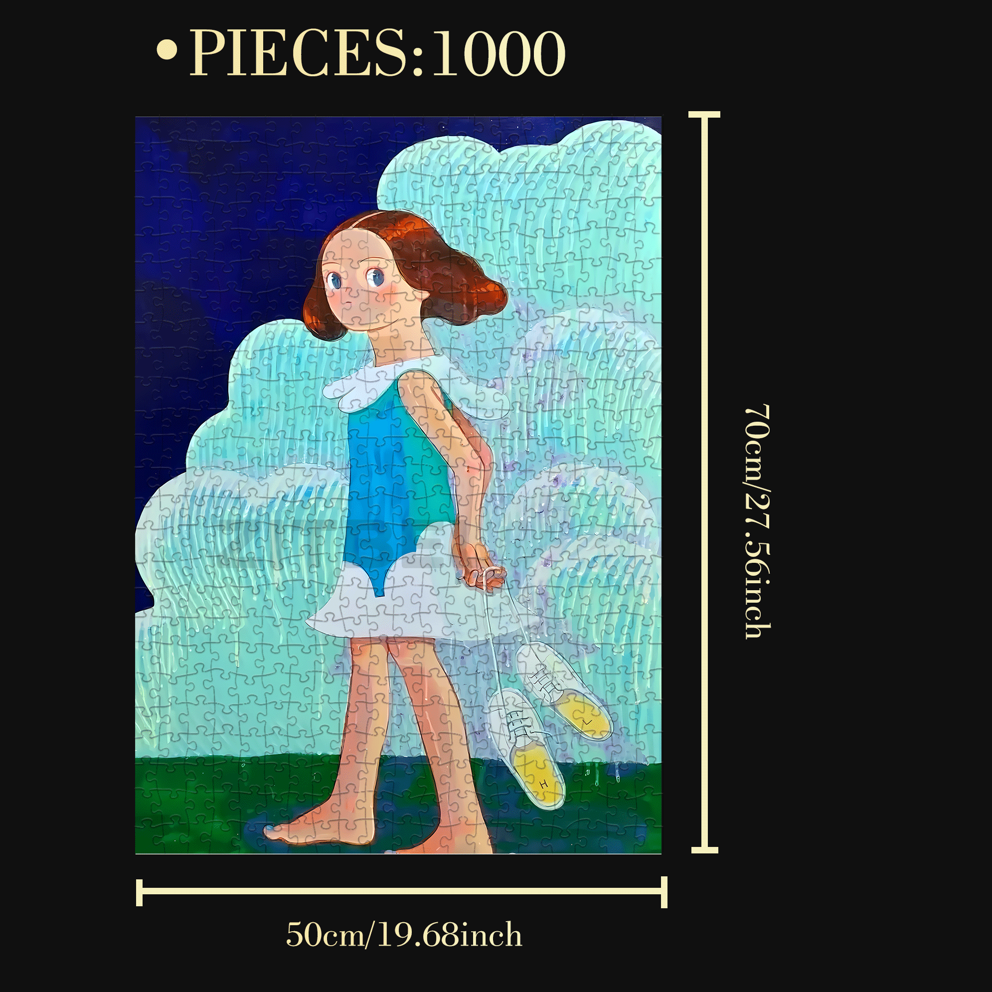 Romance and Freedom 7 500pcs/1000pcs Jigsaw Puzzle, Scratch-Resistant, Interactive Family Game & Brain-Boosting DIY Decor, Perfect for Halloween, Christmas & New Year Gifts, Family Puzzle Game