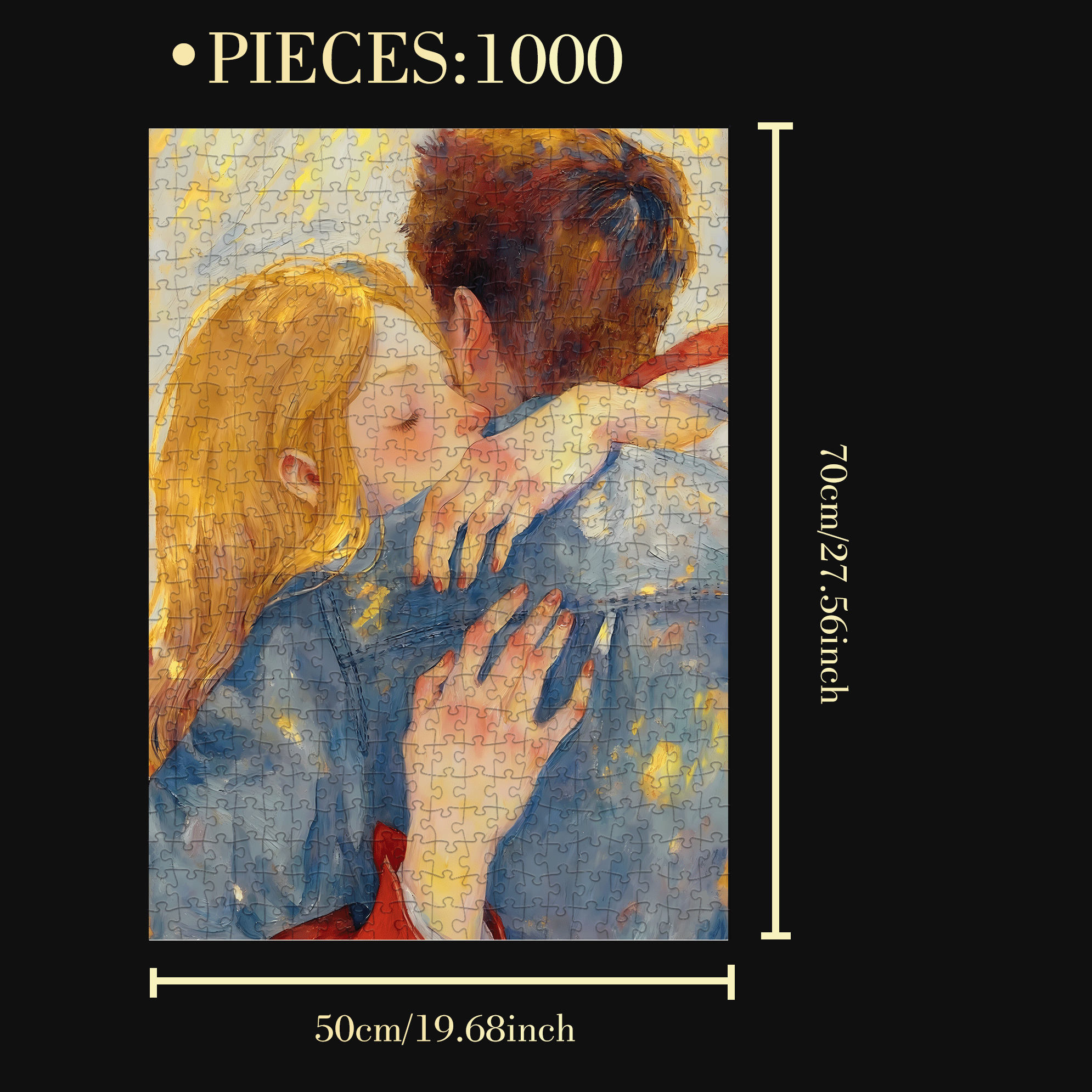 Ti Amo 500pcs/1000pcs Jigsaw Puzzle, Scratch-Resistant, Interactive Family Game & Brain-Boosting DIY Decor, Perfect for Halloween, Christmas & New Year Gifts, Family Puzzle Game
