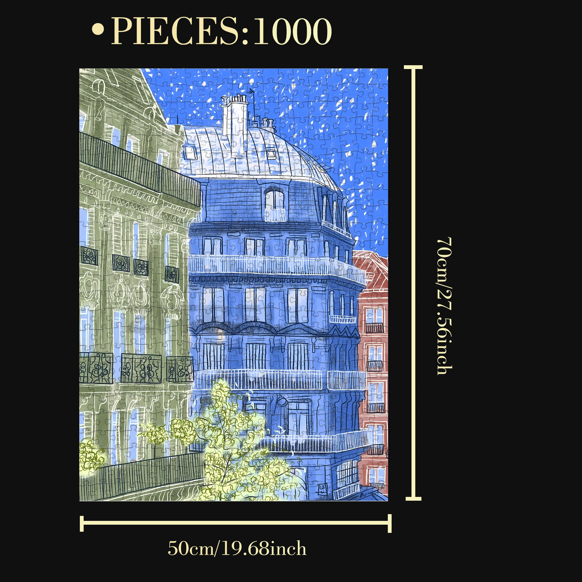 Touchable Slow Life 11 500pcs/1000pcs Jigsaw Puzzle, Scratch-Resistant, Interactive Family Game & Brain-Boosting DIY Decor, Perfect for Halloween, Christmas & New Year Gifts, Family Puzzle Game