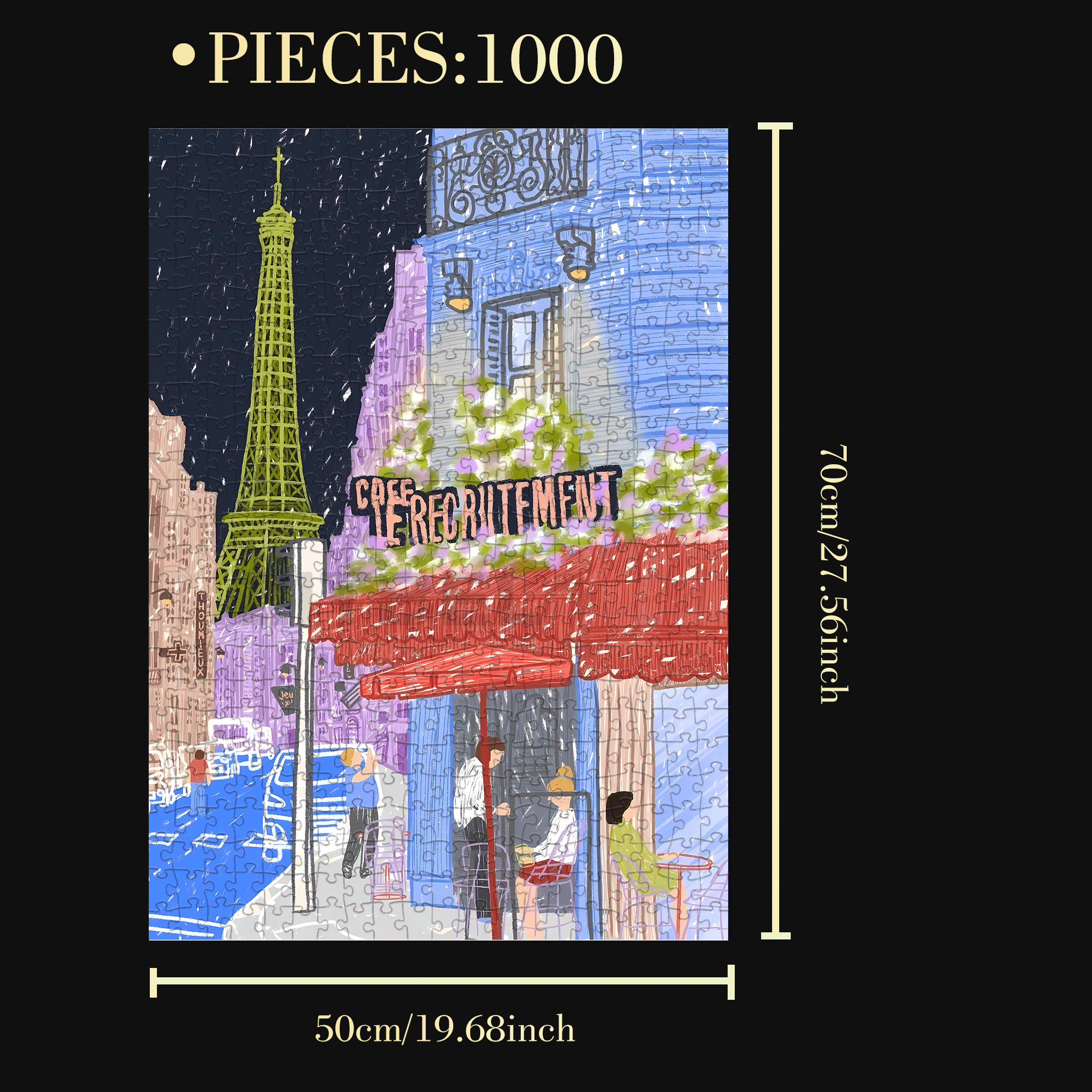 Touchable Slow Life 12 500pcs/1000pcs Jigsaw Puzzle, Scratch-Resistant, Interactive Family Game & Brain-Boosting DIY Decor, Perfect for Halloween, Christmas & New Year Gifts, Family Puzzle Game