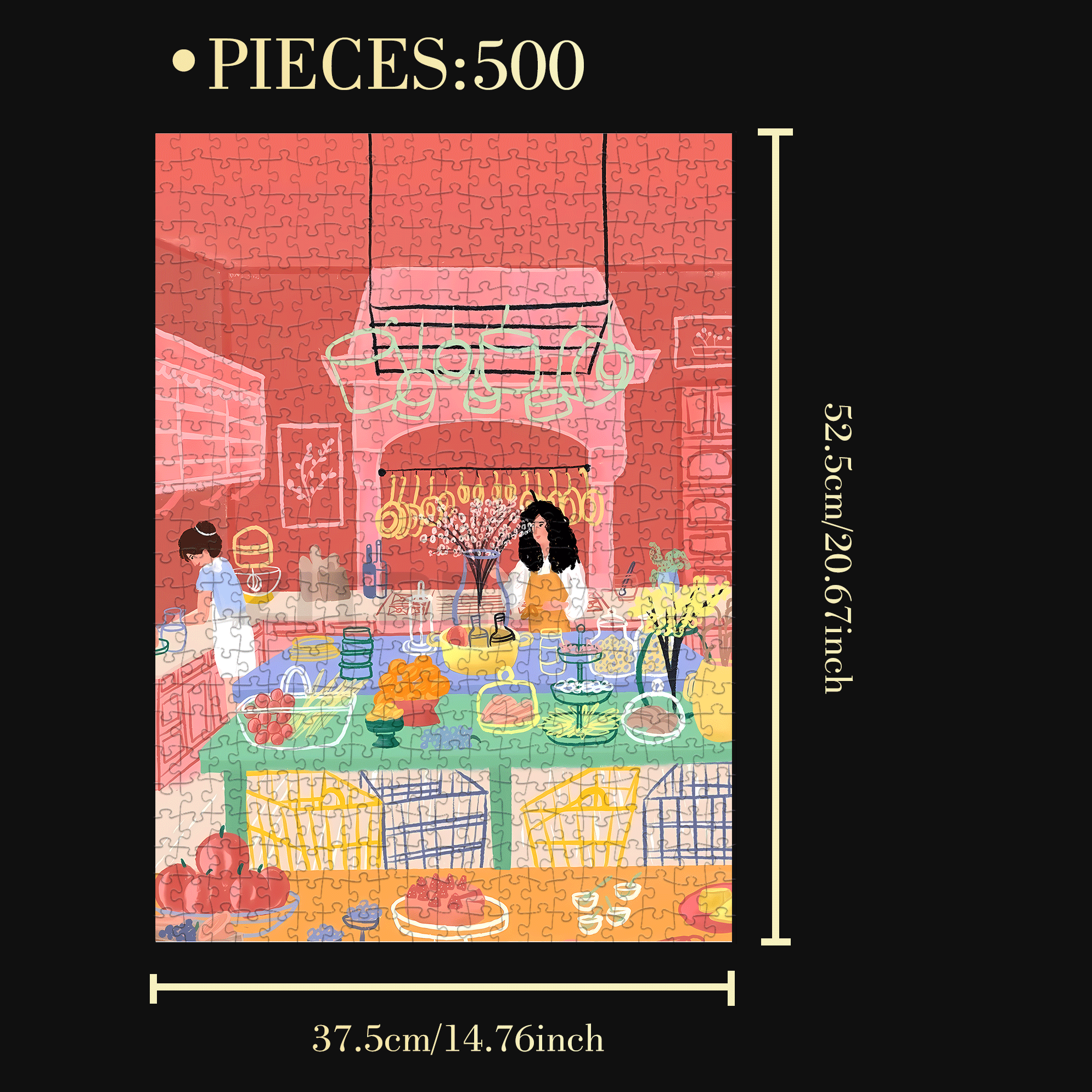 Touchable Slow Life 6 500pcs/1000pcs Jigsaw Puzzle, Scratch-Resistant, Interactive Family Game & Brain-Boosting DIY Decor, Perfect for Halloween, Christmas & New Year Gifts, Family Puzzle Game