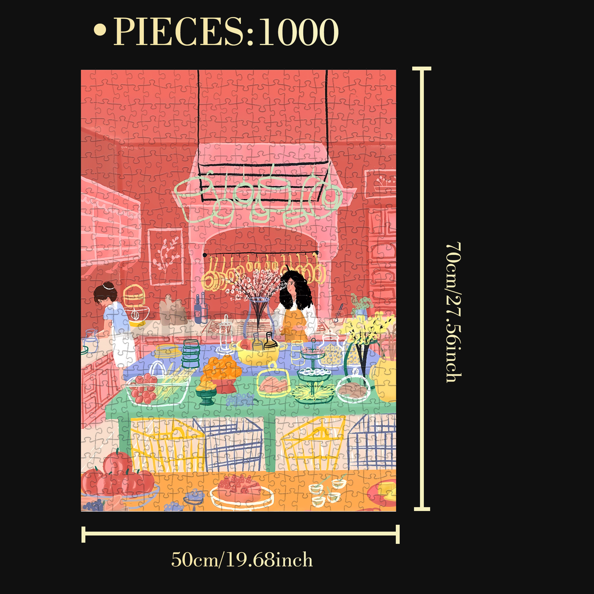 Touchable Slow Life 6 500pcs/1000pcs Jigsaw Puzzle, Scratch-Resistant, Interactive Family Game & Brain-Boosting DIY Decor, Perfect for Halloween, Christmas & New Year Gifts, Family Puzzle Game