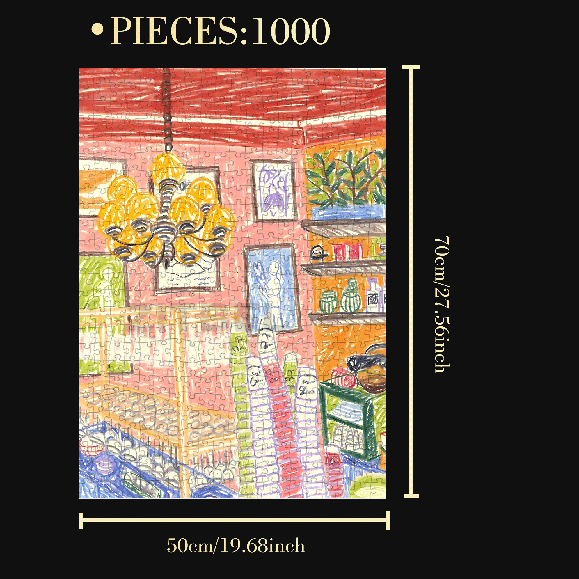 Touchable Slow Life 7 500pcs/1000pcs Jigsaw Puzzle, Scratch-Resistant, Interactive Family Game & Brain-Boosting DIY Decor, Perfect for Halloween, Christmas & New Year Gifts, Family Puzzle Game