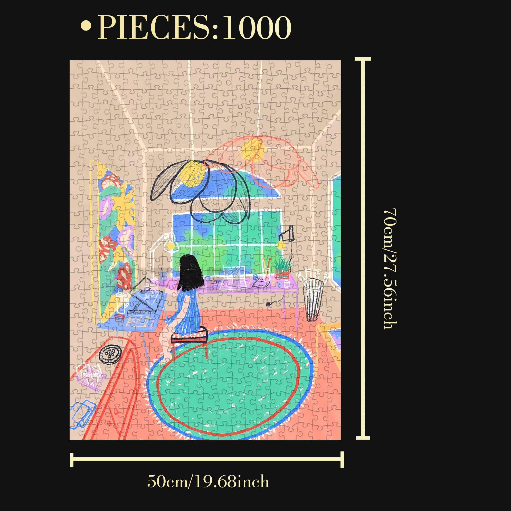 Touchable Slow Life 8 500pcs/1000pcs Jigsaw Puzzle, Scratch-Resistant, Interactive Family Game & Brain-Boosting DIY Decor, Perfect for Halloween, Christmas & New Year Gifts, Family Puzzle Game