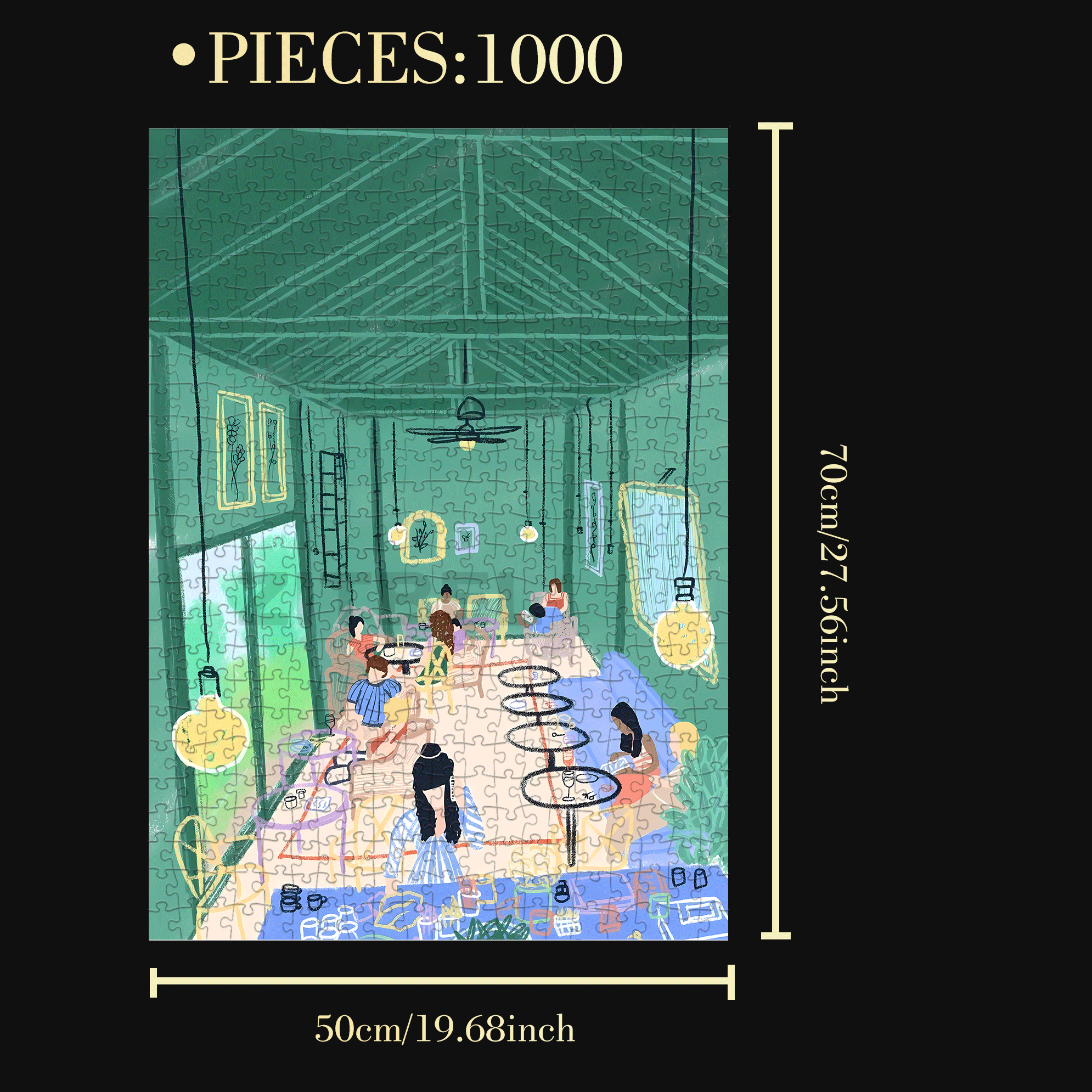 Touchable Slow Life 9 500pcs/1000pcs Jigsaw Puzzle, Scratch-Resistant, Interactive Family Game & Brain-Boosting DIY Decor, Perfect for Halloween, Christmas & New Year Gifts, Family Puzzle Game