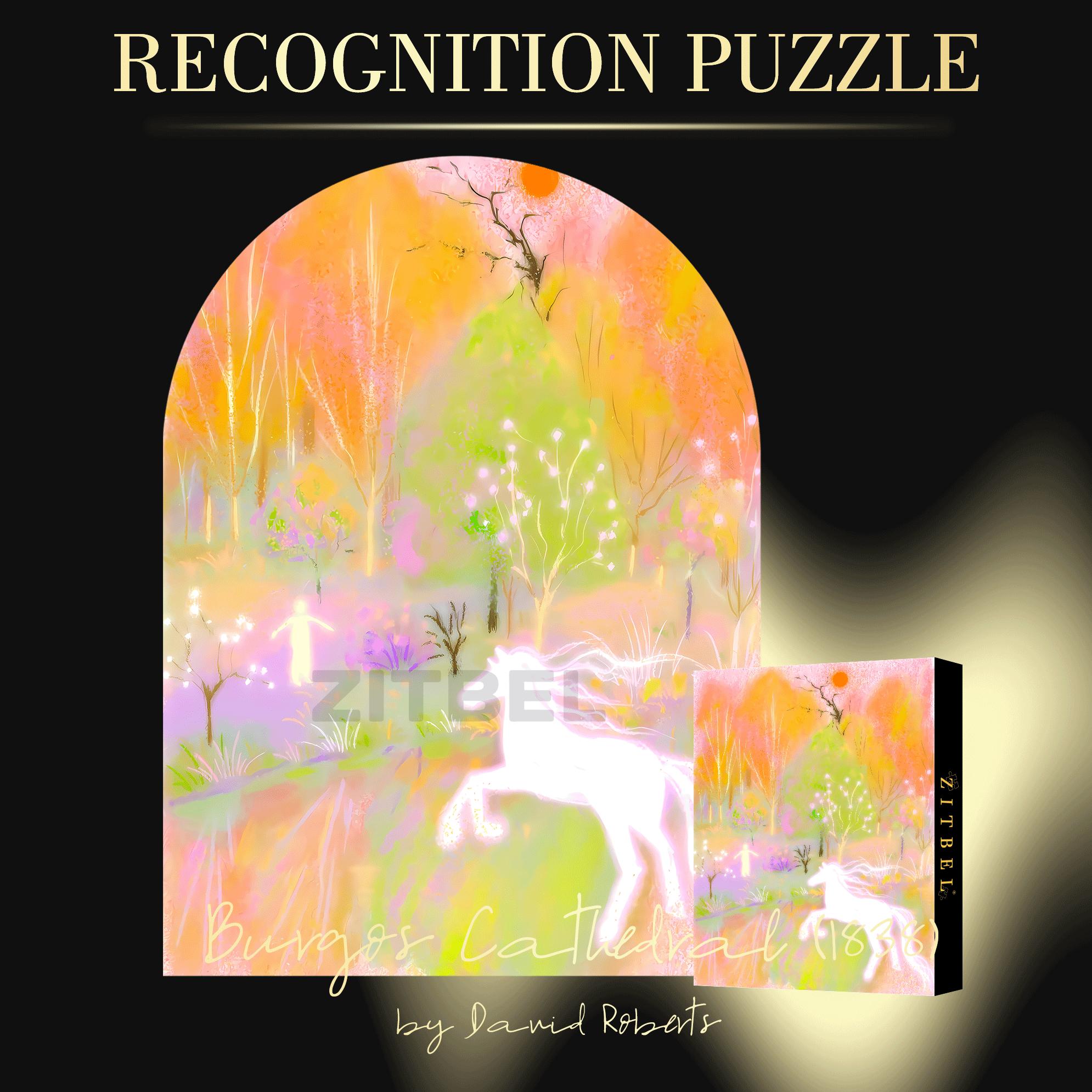 White Foal Falls Into A Dream 500pcs/1000pcs Jigsaw Puzzle, Scratch-Resistant, Interactive Family Game & Brain-Boosting DIY Decor, Perfect for Halloween, Christmas & New Year Gifts, Family Puzzle Game