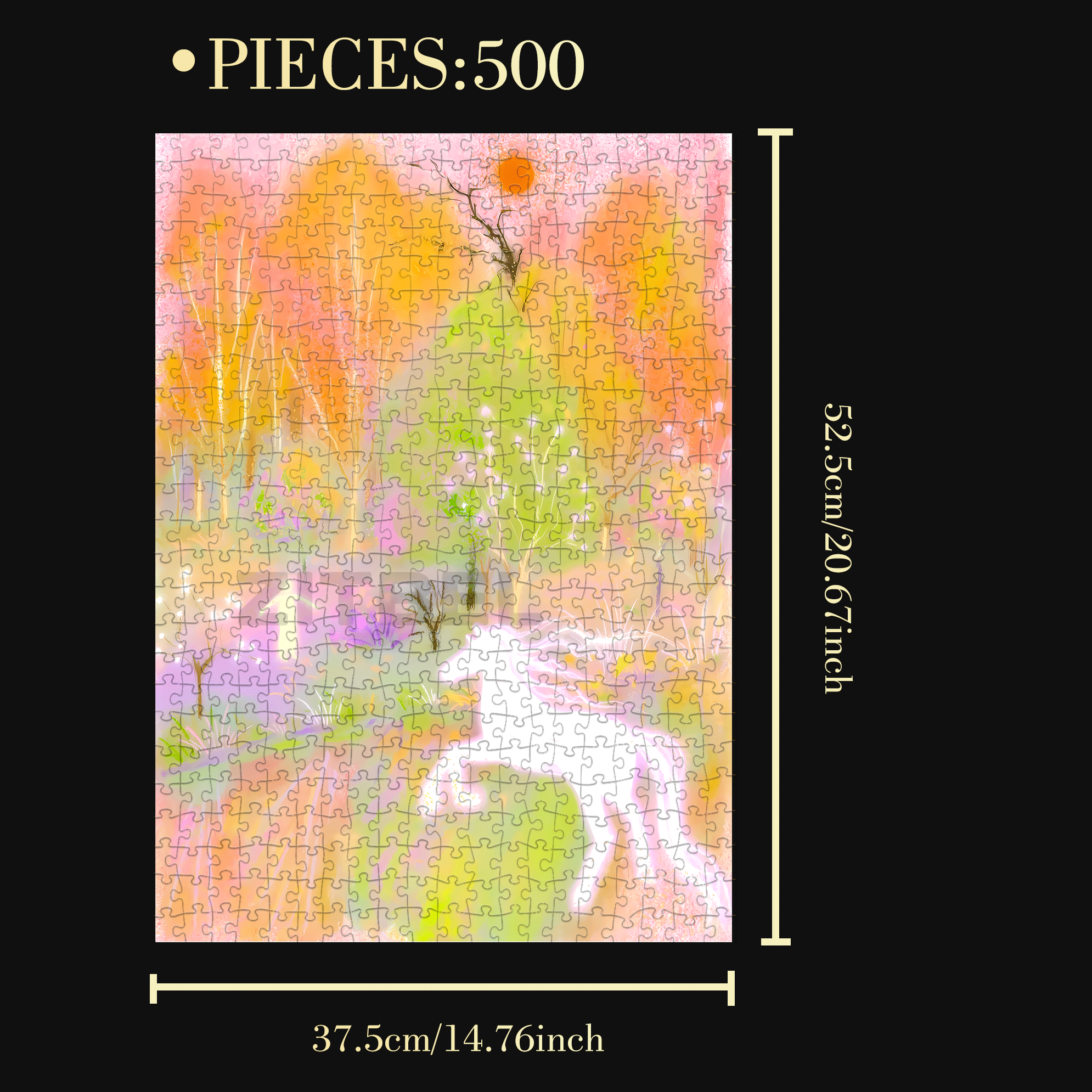 White Foal Falls Into A Dream 500pcs/1000pcs Jigsaw Puzzle, Scratch-Resistant, Interactive Family Game & Brain-Boosting DIY Decor, Perfect for Halloween, Christmas & New Year Gifts, Family Puzzle Game