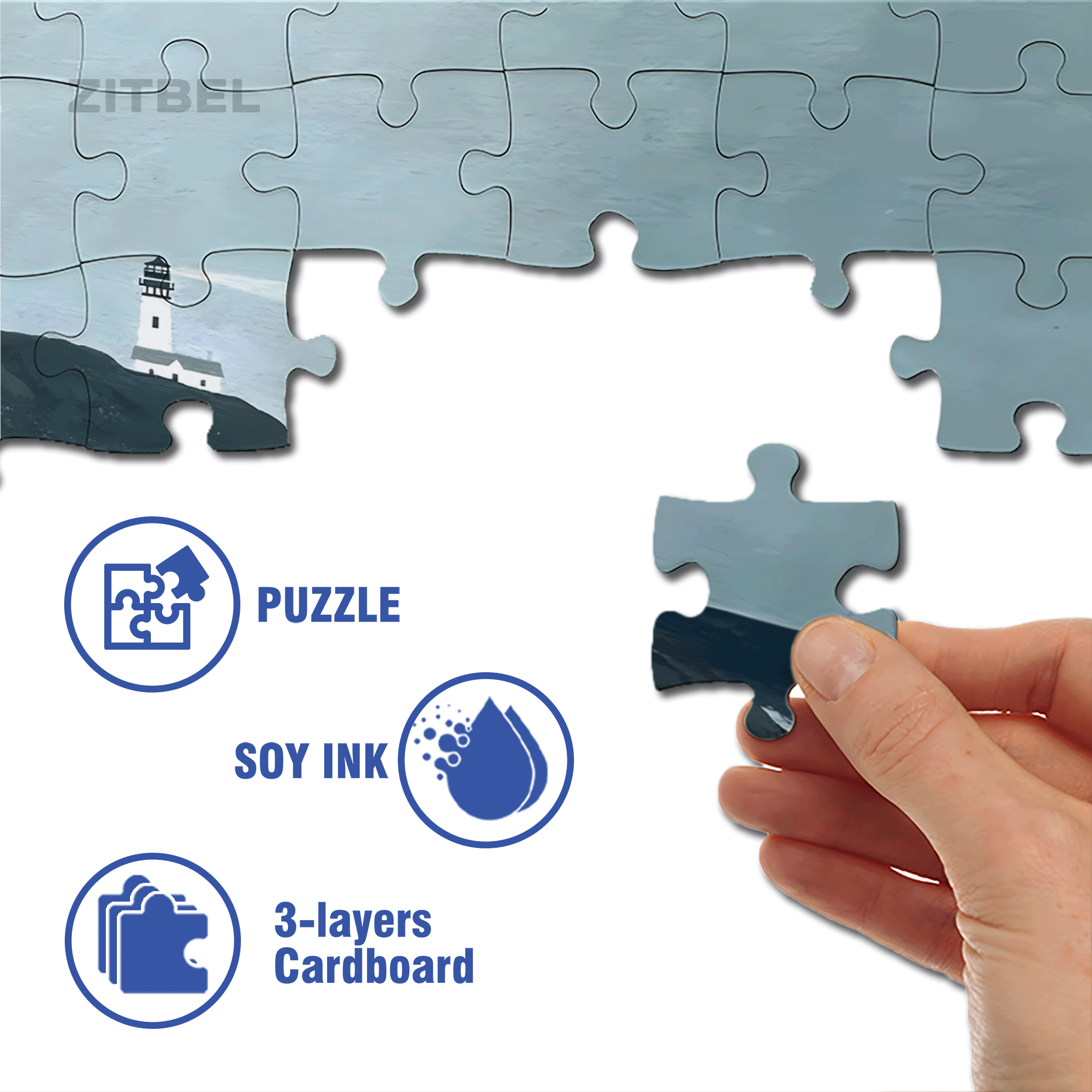 A  Solo Trip 500pcs/1000pcs Jigsaw Puzzle, Scratch-Resistant, Interactive Family Game & Brain-Boosting DIY Decor, Perfect for Halloween, Christmas & New Year Gifts, Family Puzzle Game