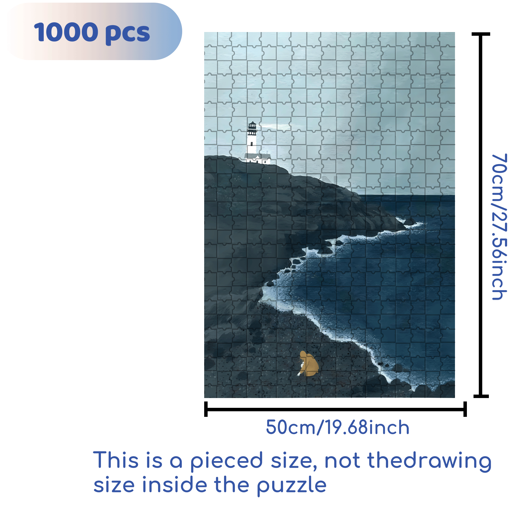 A  Solo Trip 500pcs/1000pcs Jigsaw Puzzle, Scratch-Resistant, Interactive Family Game & Brain-Boosting DIY Decor, Perfect for Halloween, Christmas & New Year Gifts, Family Puzzle Game