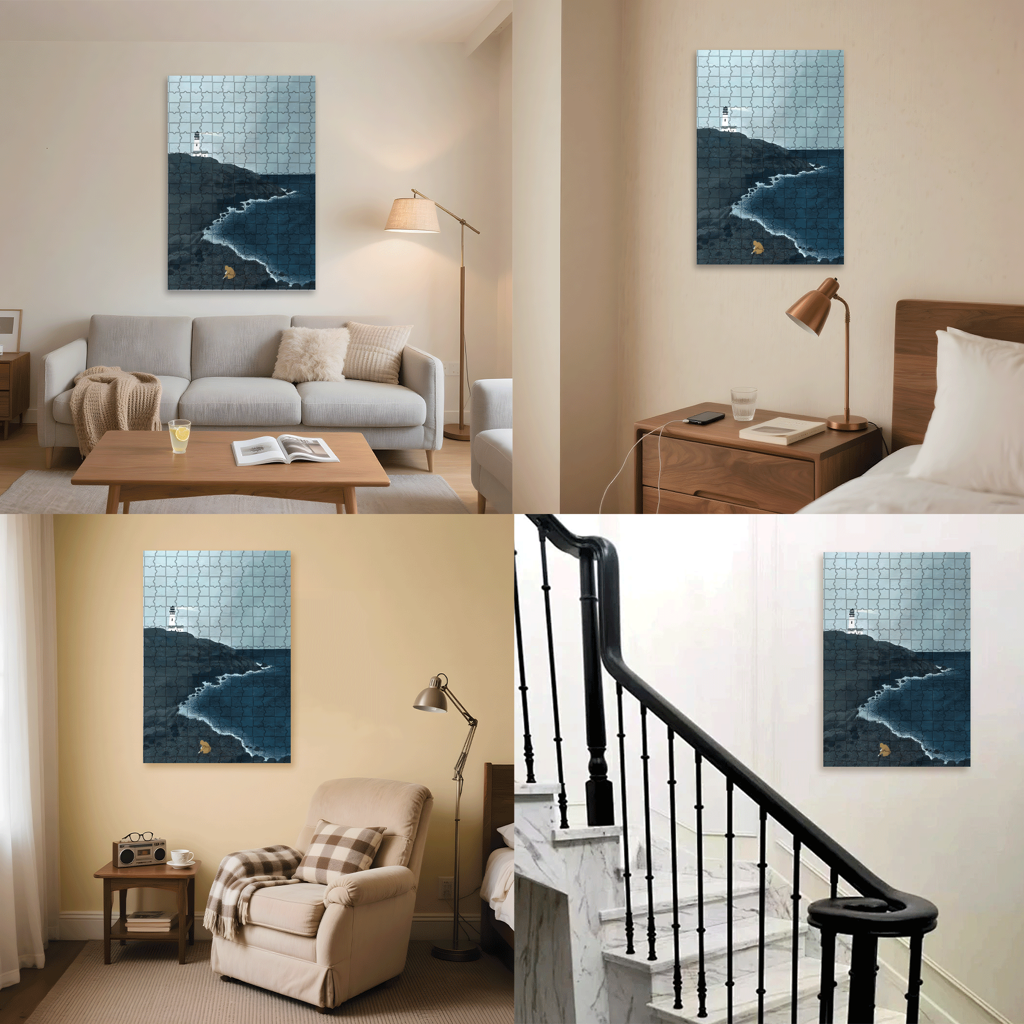 A  Solo Trip 500pcs/1000pcs Jigsaw Puzzle, Scratch-Resistant, Interactive Family Game & Brain-Boosting DIY Decor, Perfect for Halloween, Christmas & New Year Gifts, Family Puzzle Game