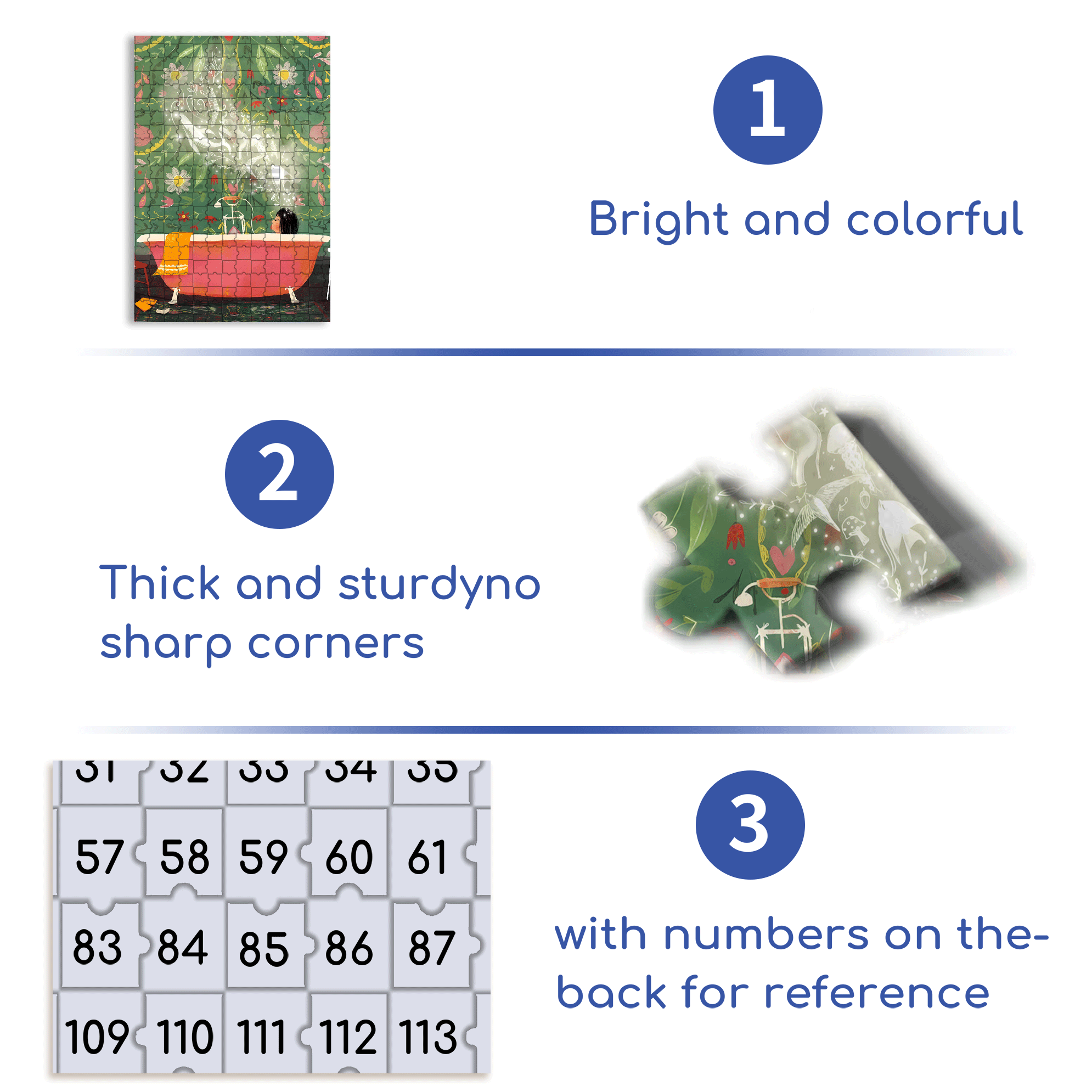 Bath Time 500pcs/1000pcs Jigsaw Puzzle, Scratch-Resistant, Interactive Family Game & Brain-Boosting DIY Decor, Perfect for Halloween, Christmas & New Year Gifts, Family Puzzle Game