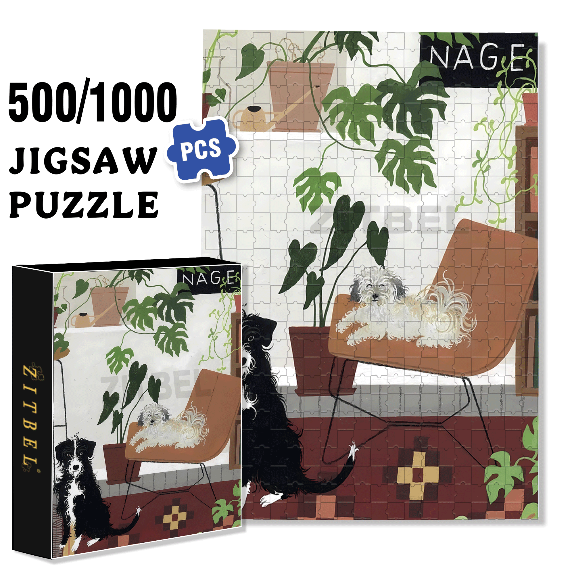 Curly Haired Friend 500pcs/1000pcs Jigsaw Puzzle, Scratch-Resistant, Interactive Family Game & Brain-Boosting DIY Decor, Perfect for Halloween, Christmas & New Year Gifts, Family Puzzle Game